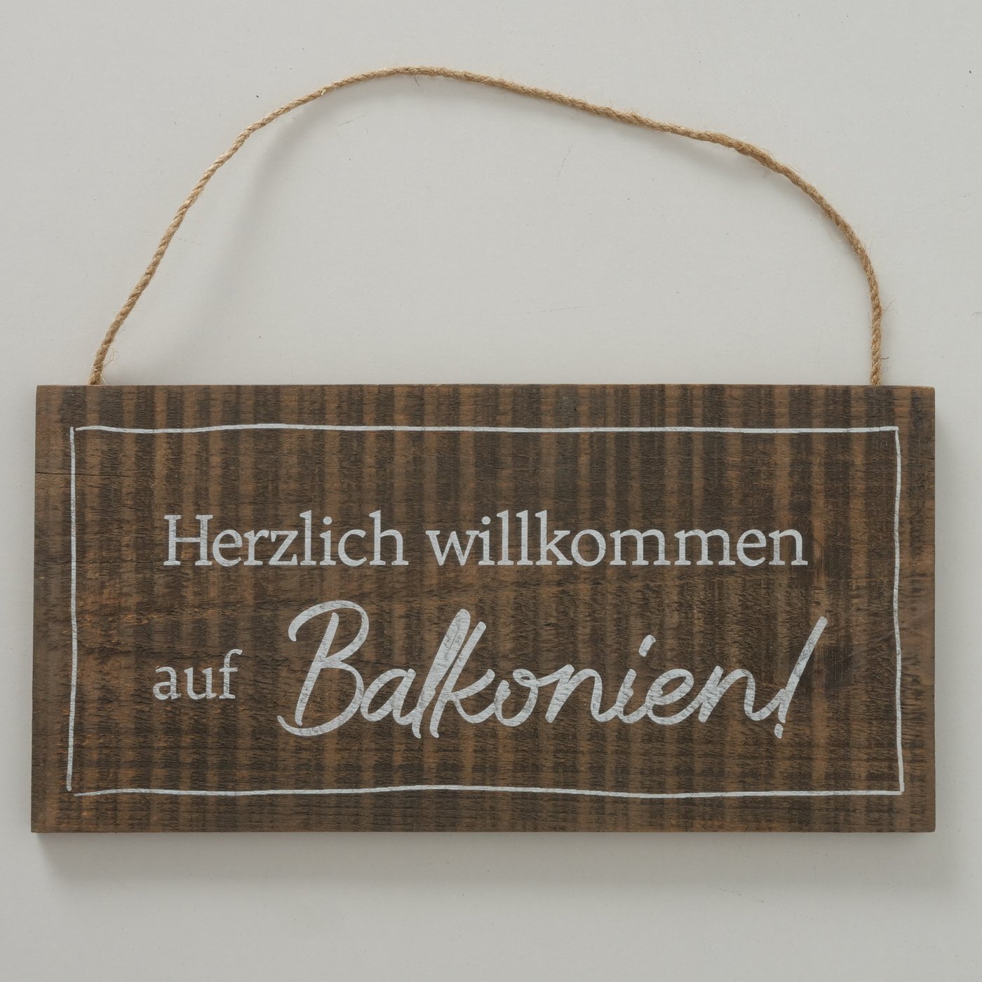 2er Set Schild Balkonien Terrassien, braun 