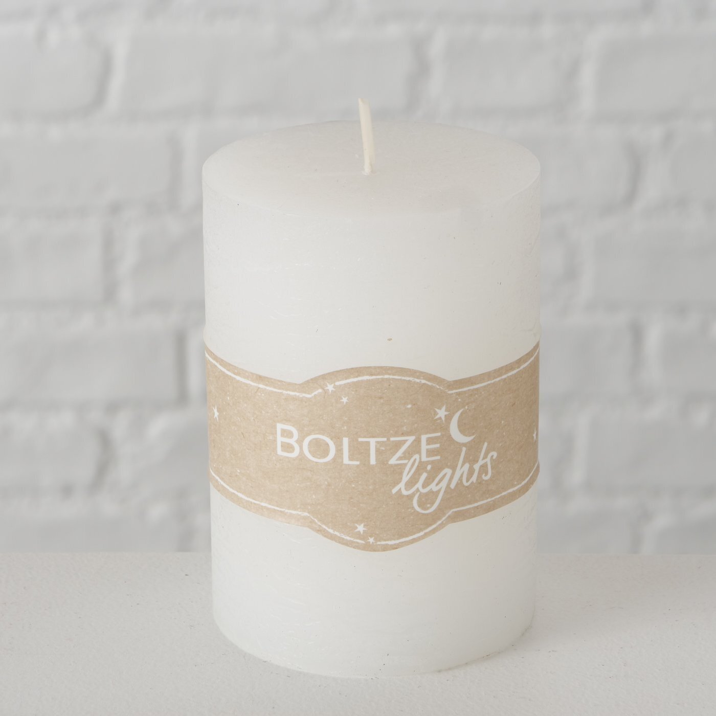 2er Set Stumpenkerze Basic, weiss 