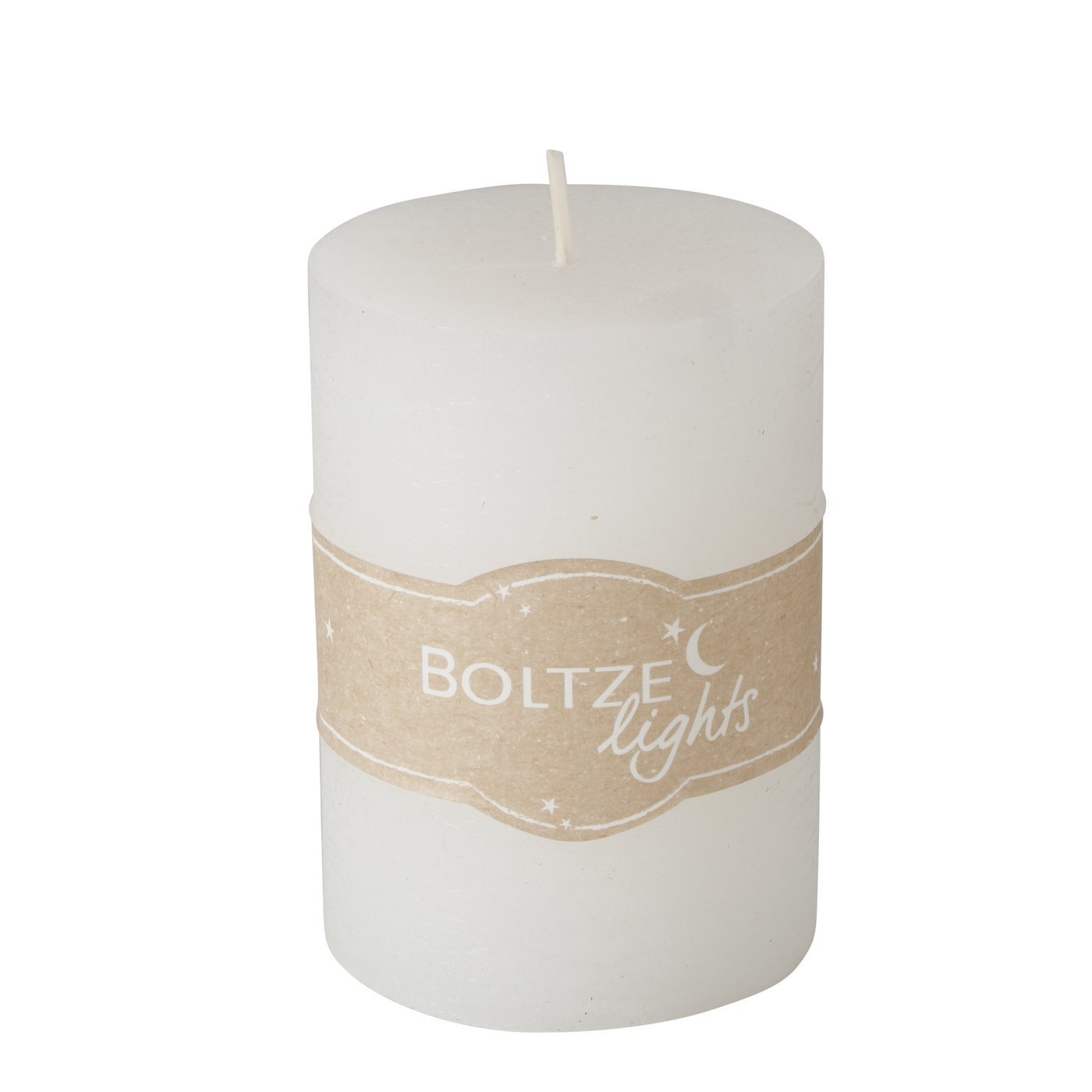 2er Set Stumpenkerze Basic, weiss 