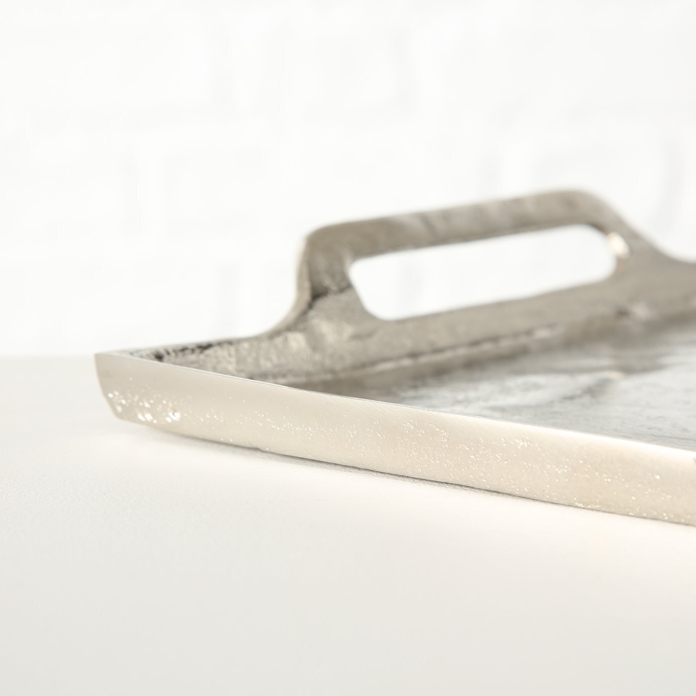 2er Set Tablett Dekotablett Rhys, silber 