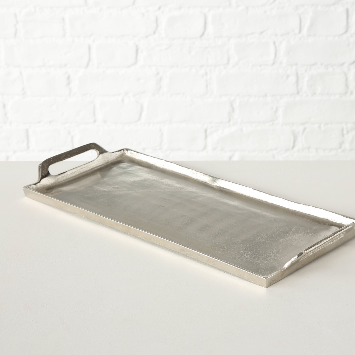 2er Set Tablett Dekotablett Rhys, silber 