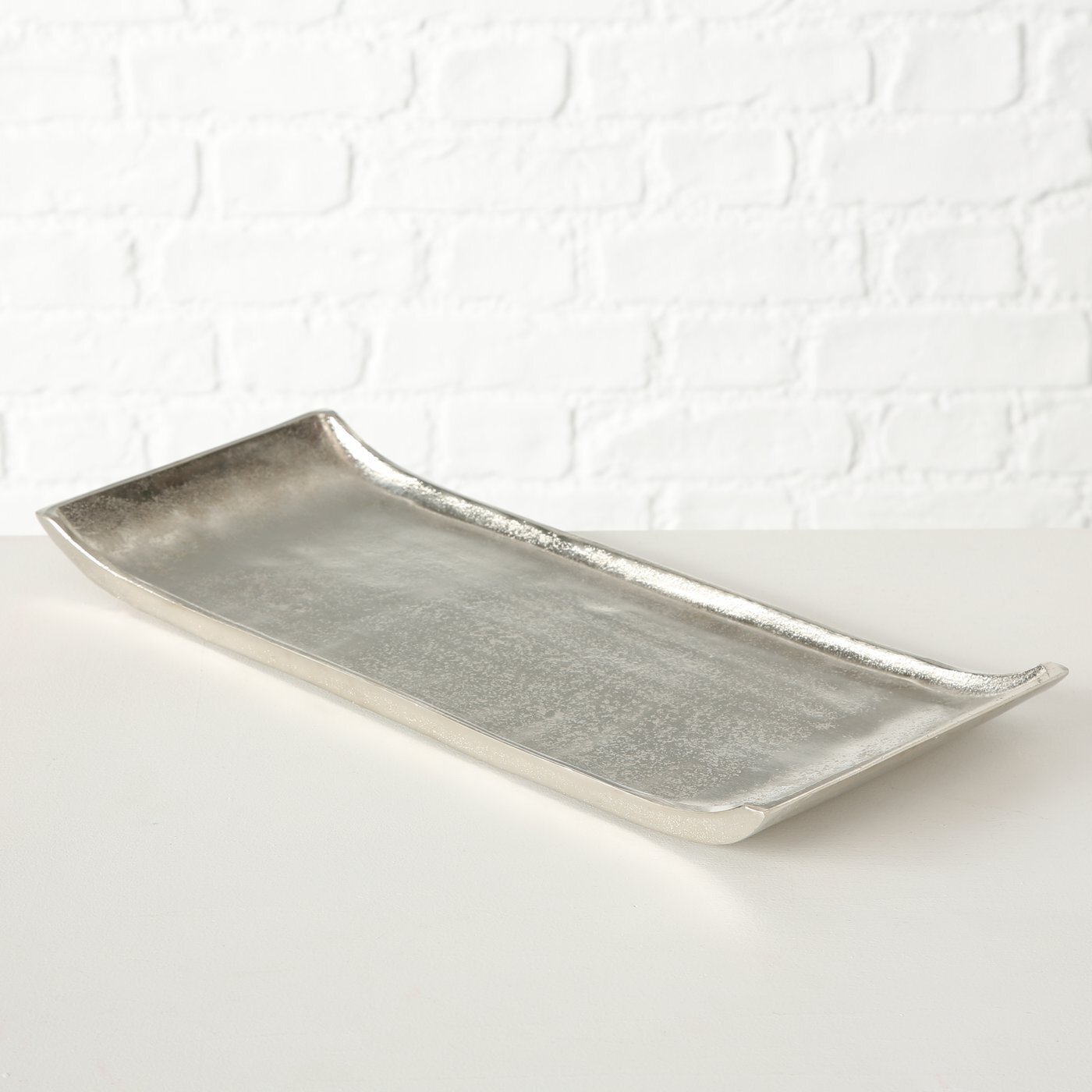 2er Set Tablett Dekotablett Rhys, silber 