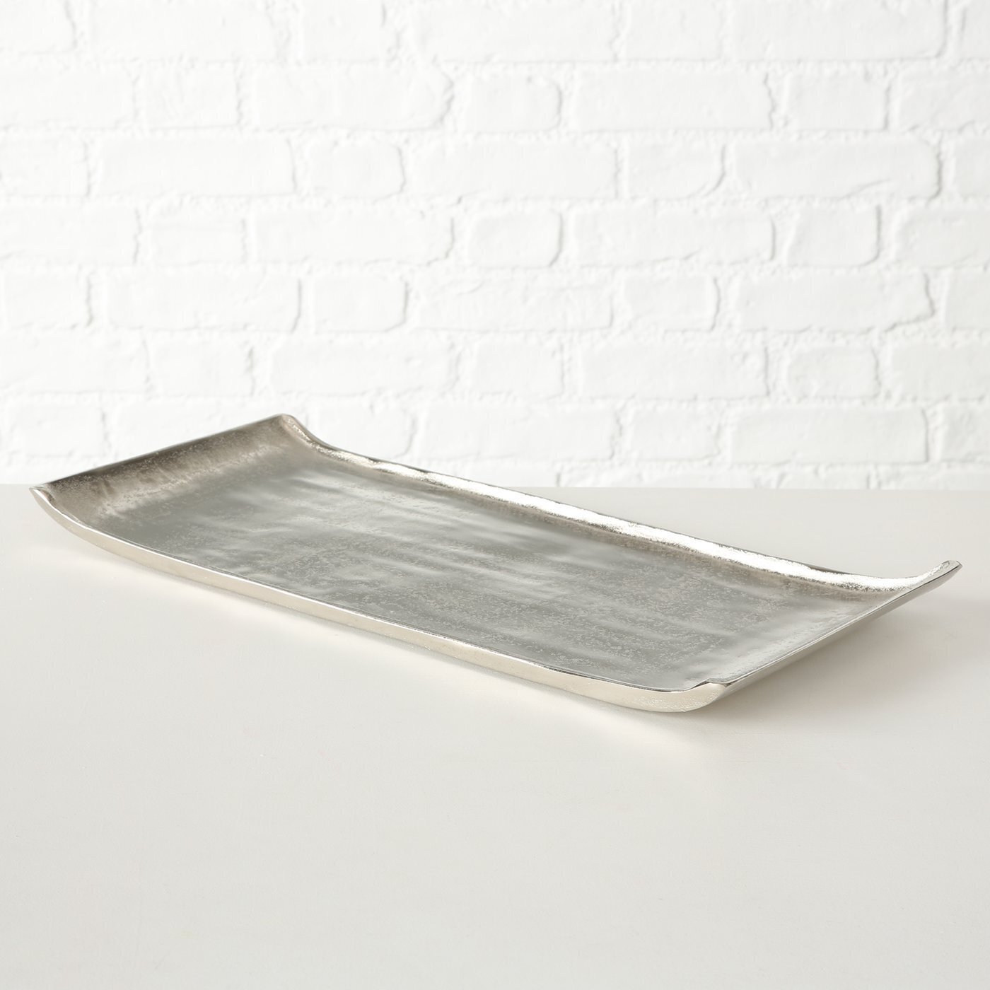 2er Set Tablett Dekotablett Rhys, silber 