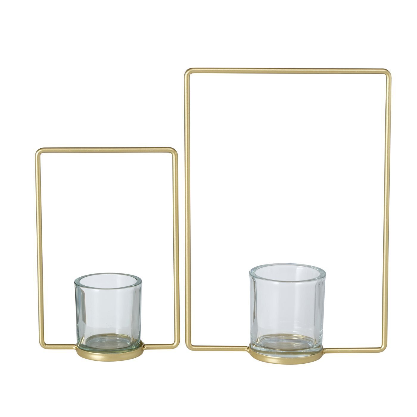 2er Set Teelichthalter Franjo, gold 