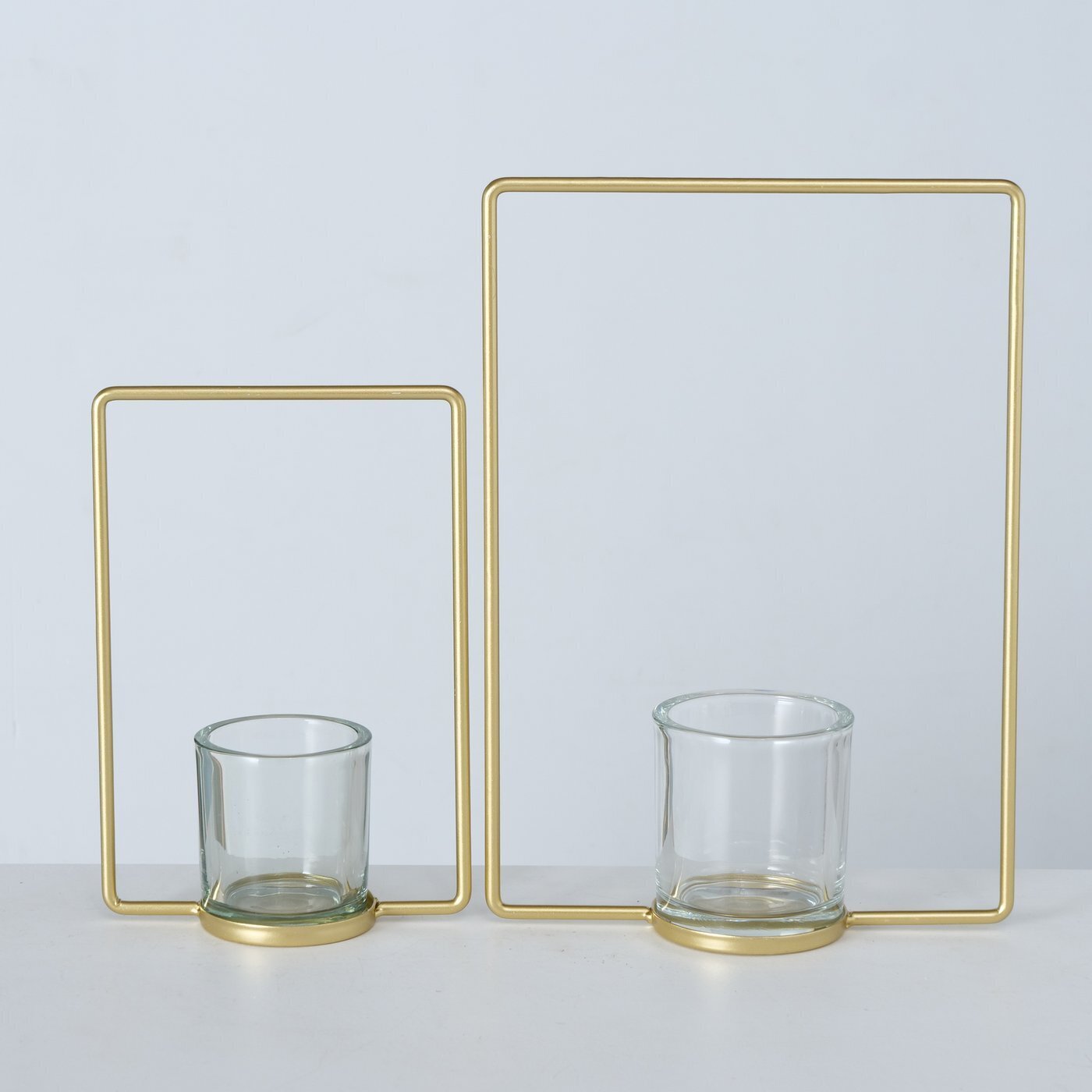 2er Set Teelichthalter Franjo, gold 