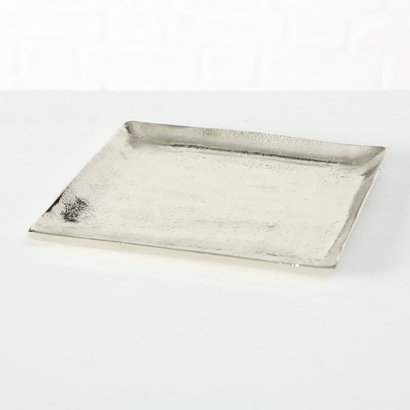 2er Set Teller Dekotablett Flaire quadratisch, silber 