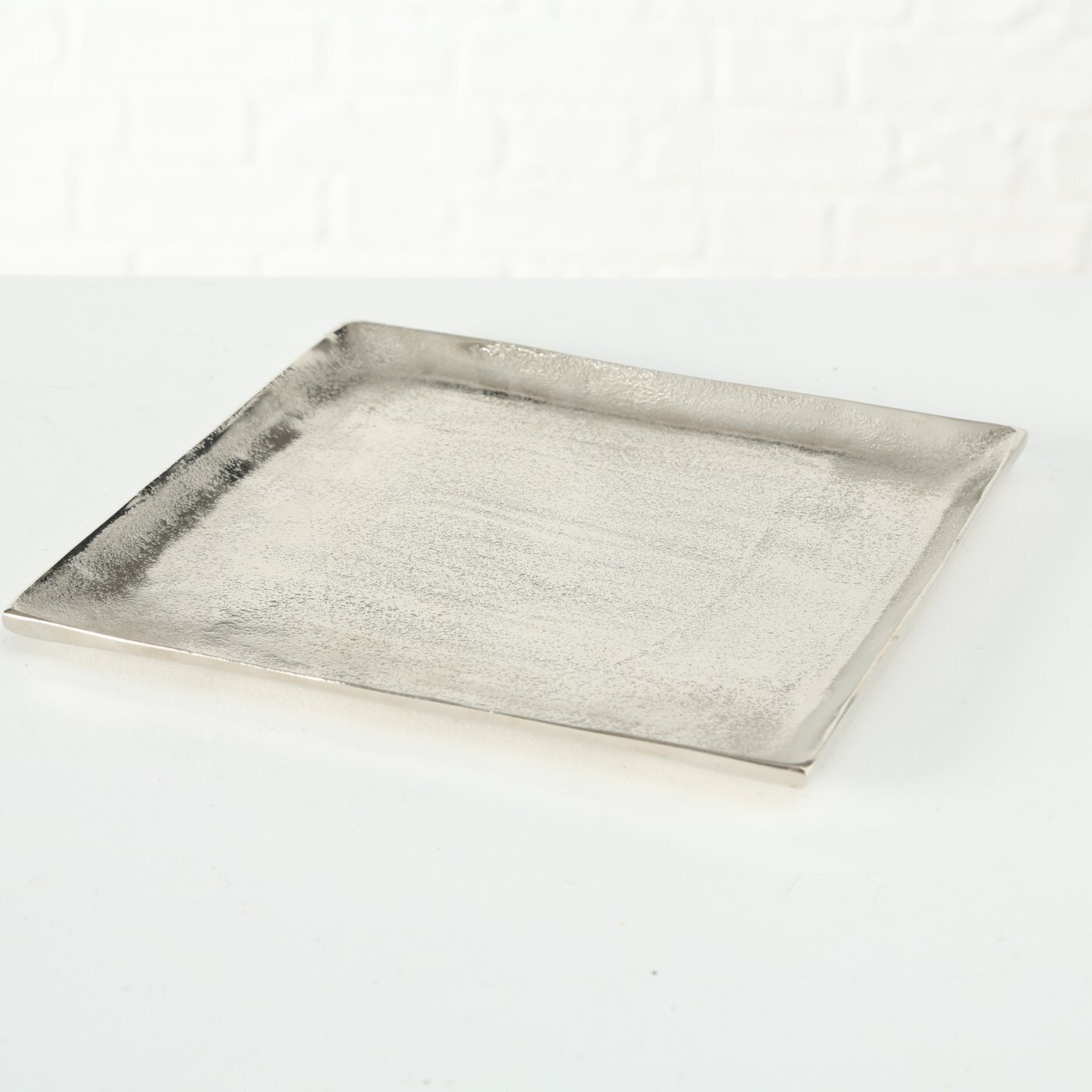 2er Set Teller Dekotablett Flaire quadratisch, silber 