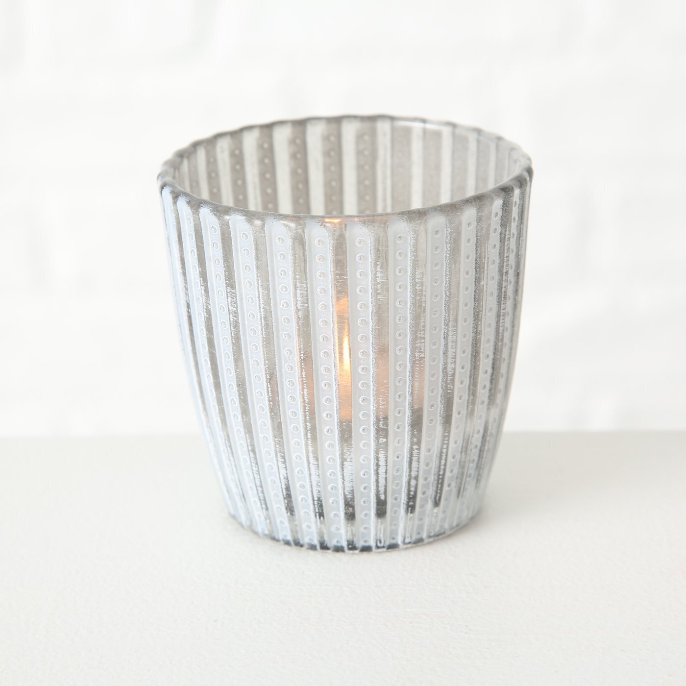 2er-Set Windlicht Patty, grau 