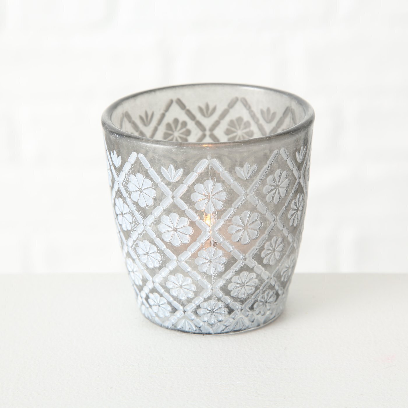 2er-Set Windlicht Patty, grau 