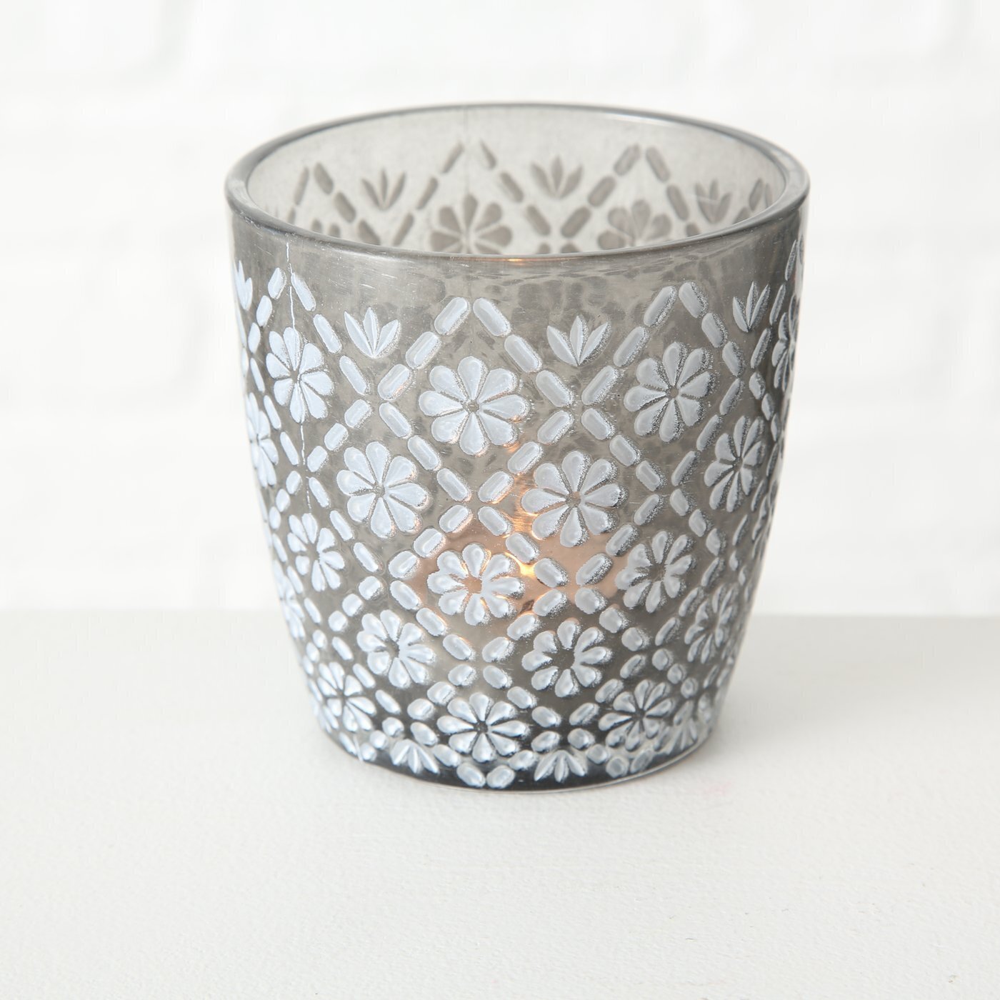 2er-Set Windlicht Patty, grau 