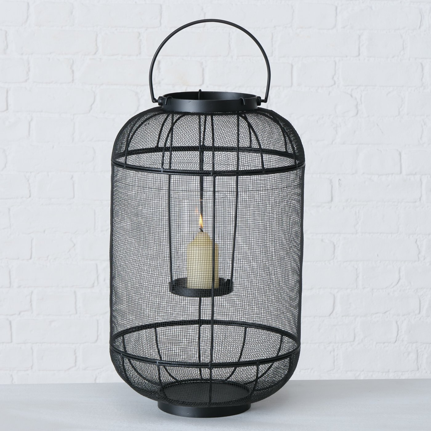 2er Set Windlicht Vigolo, schwarz