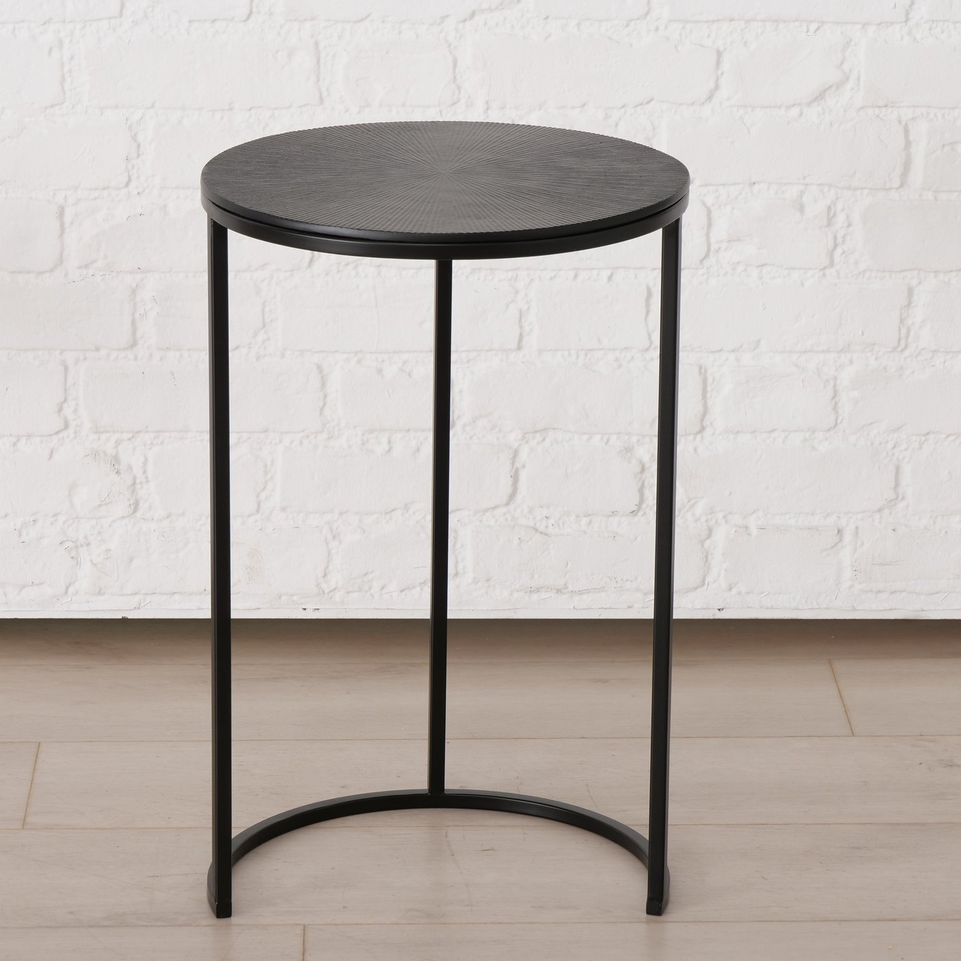 3er Set Beistelltisch Cylora, schwarz 