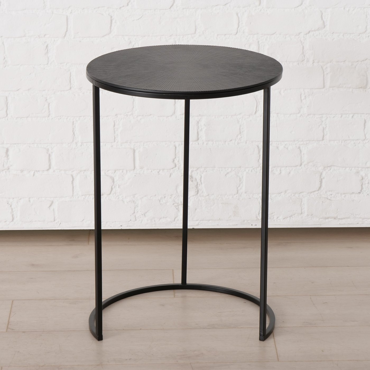 3er Set Beistelltisch Cylora, schwarz 