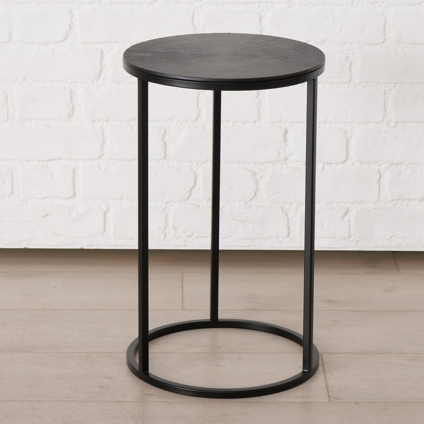 3er Set Beistelltisch Cylora, schwarz 