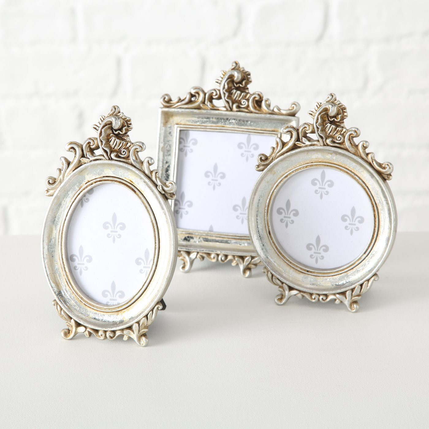 3er-Set Bilderrahmen Siny, antiksilber 