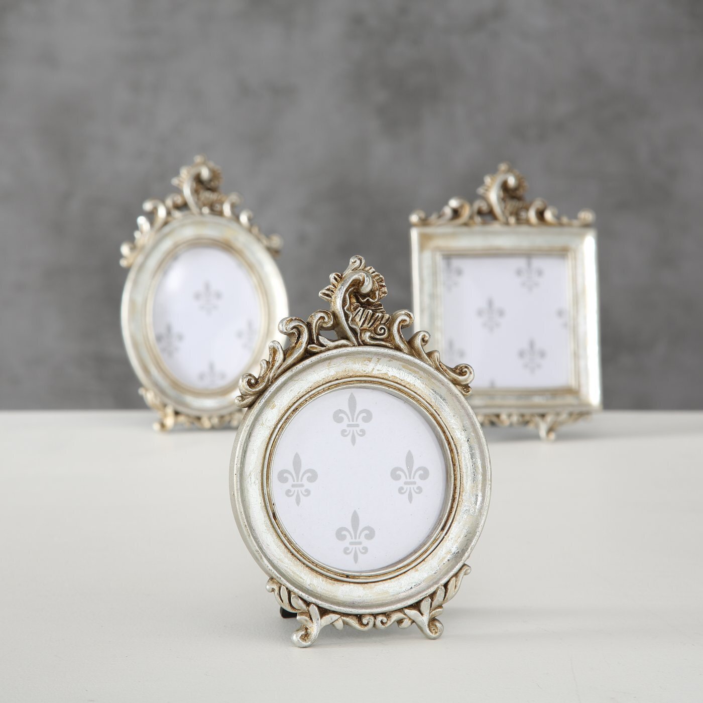 3er-Set Bilderrahmen Siny, antiksilber 