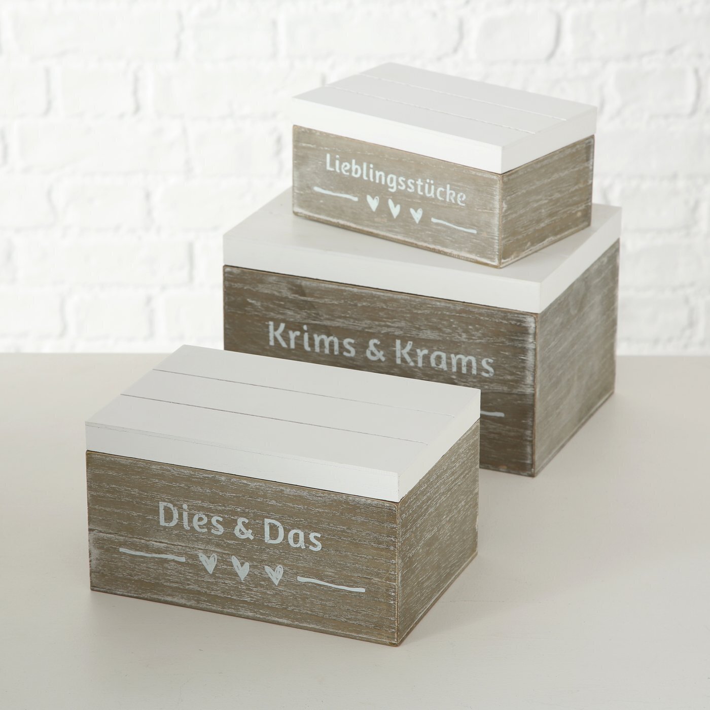 3er-Set Box Carola, grau 