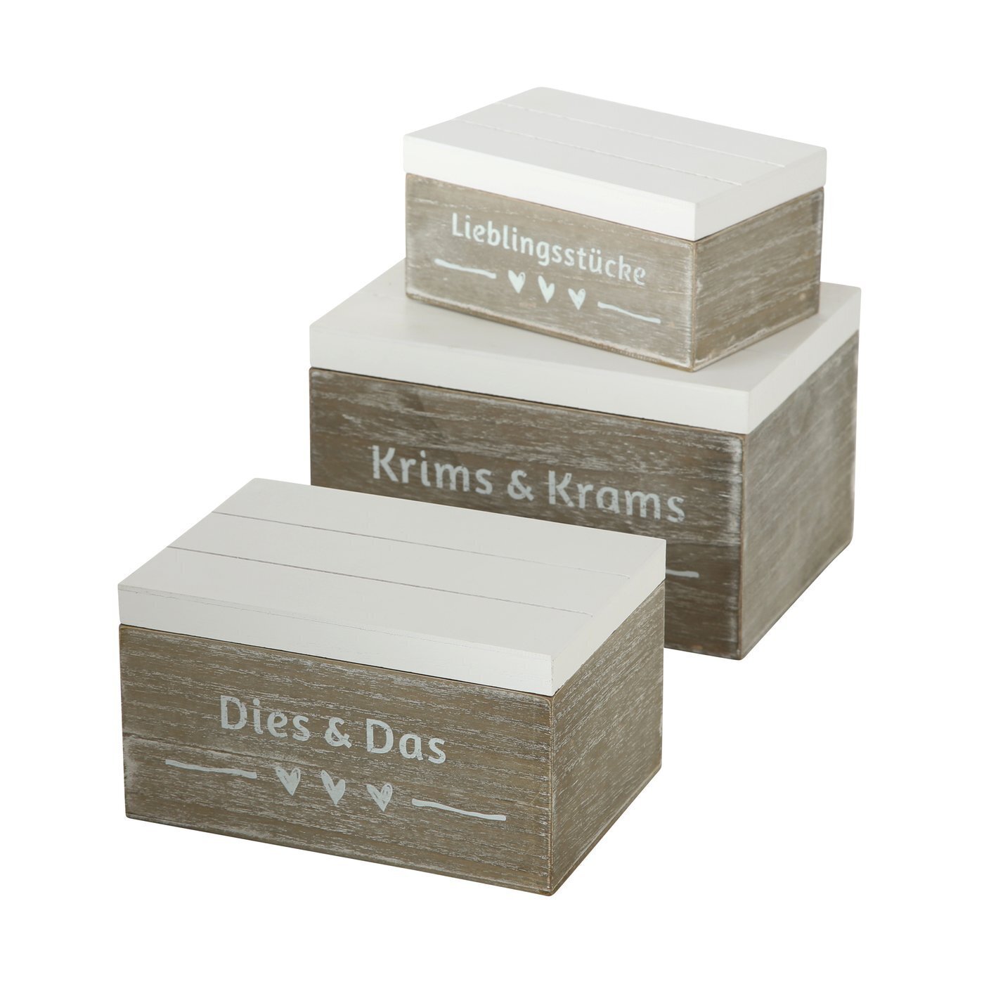 3er-Set Box Carola, grau 