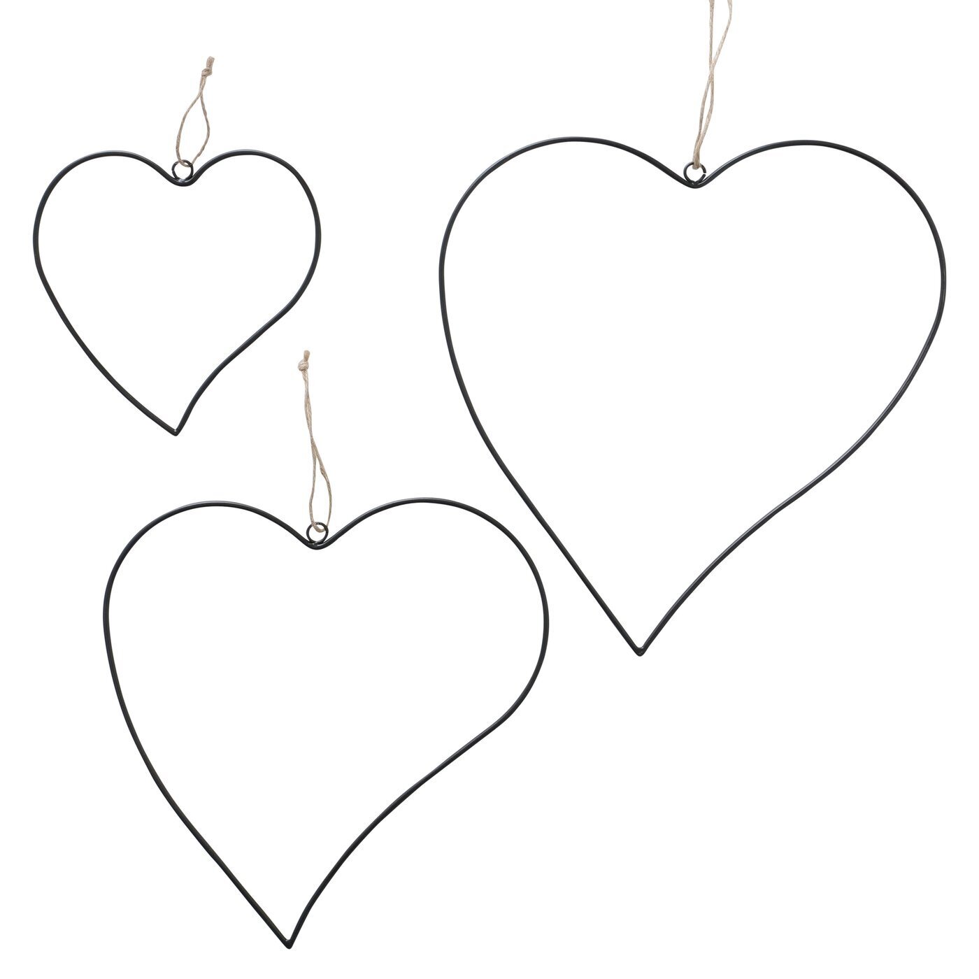 3er Set Dekoanhänger Amour, schwarz 