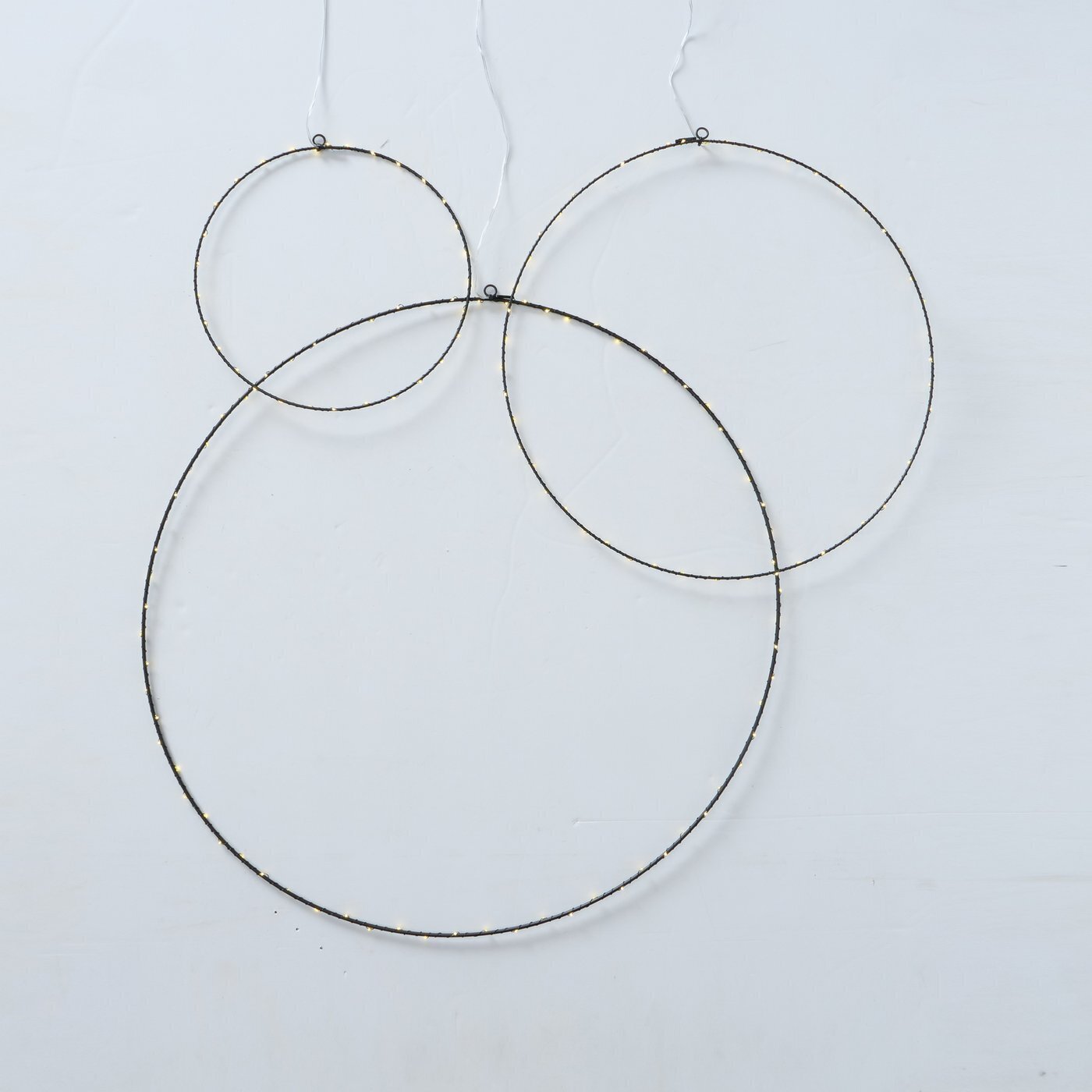 3er Set Dekoringe Rumba mit Lichterkette, schwarz