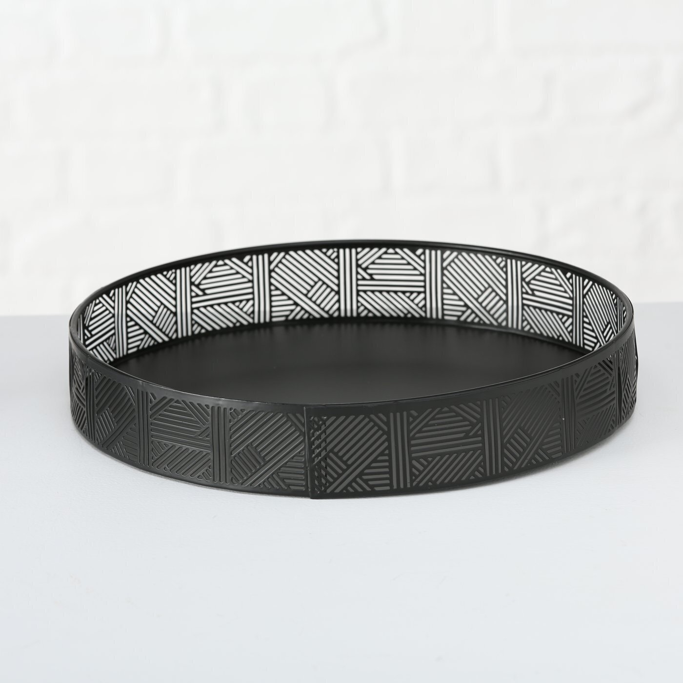 3er Set Dekotablett Solveig, schwarz 