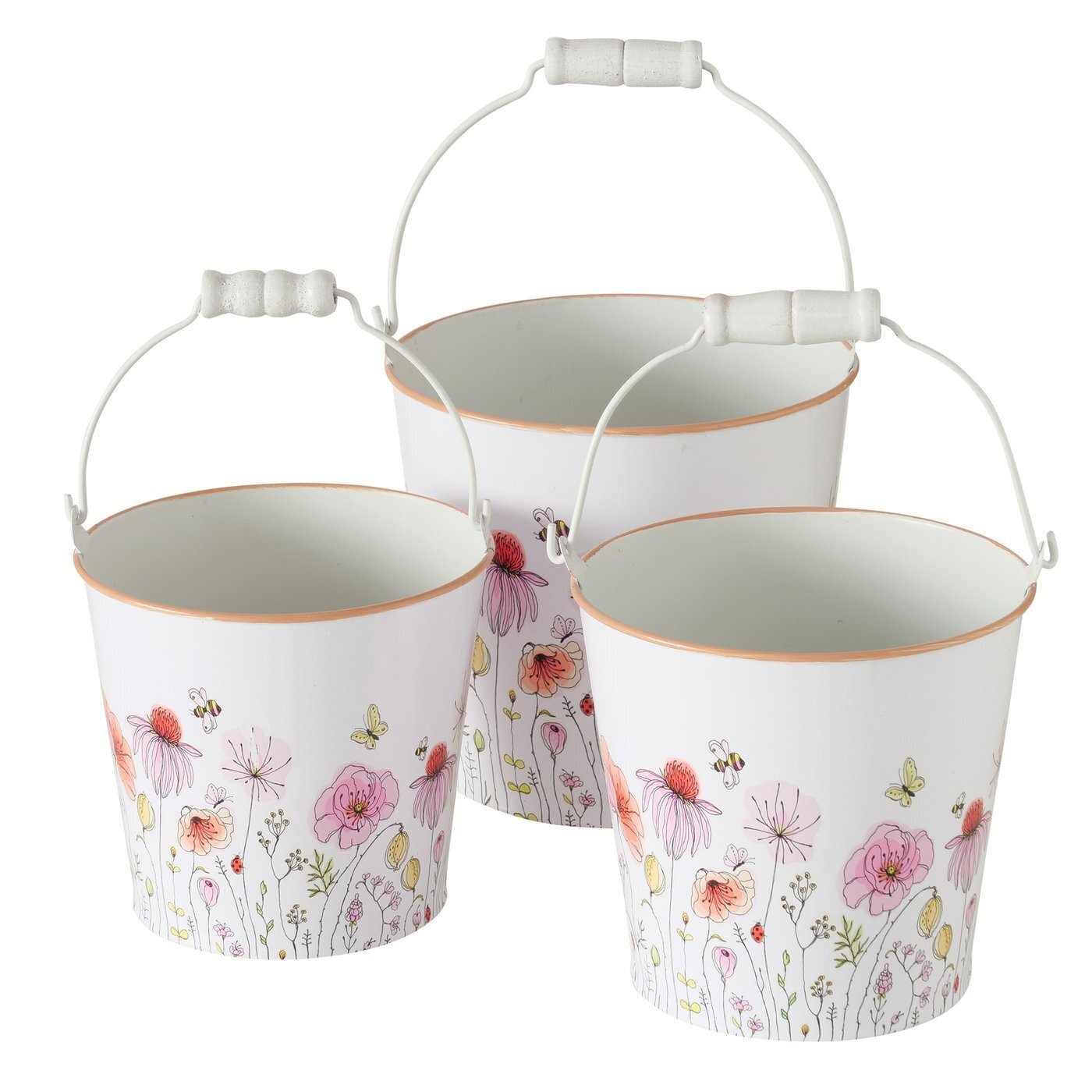 3er Set Eimer Blumentopf Babette mit Henkel von Boltze günstig