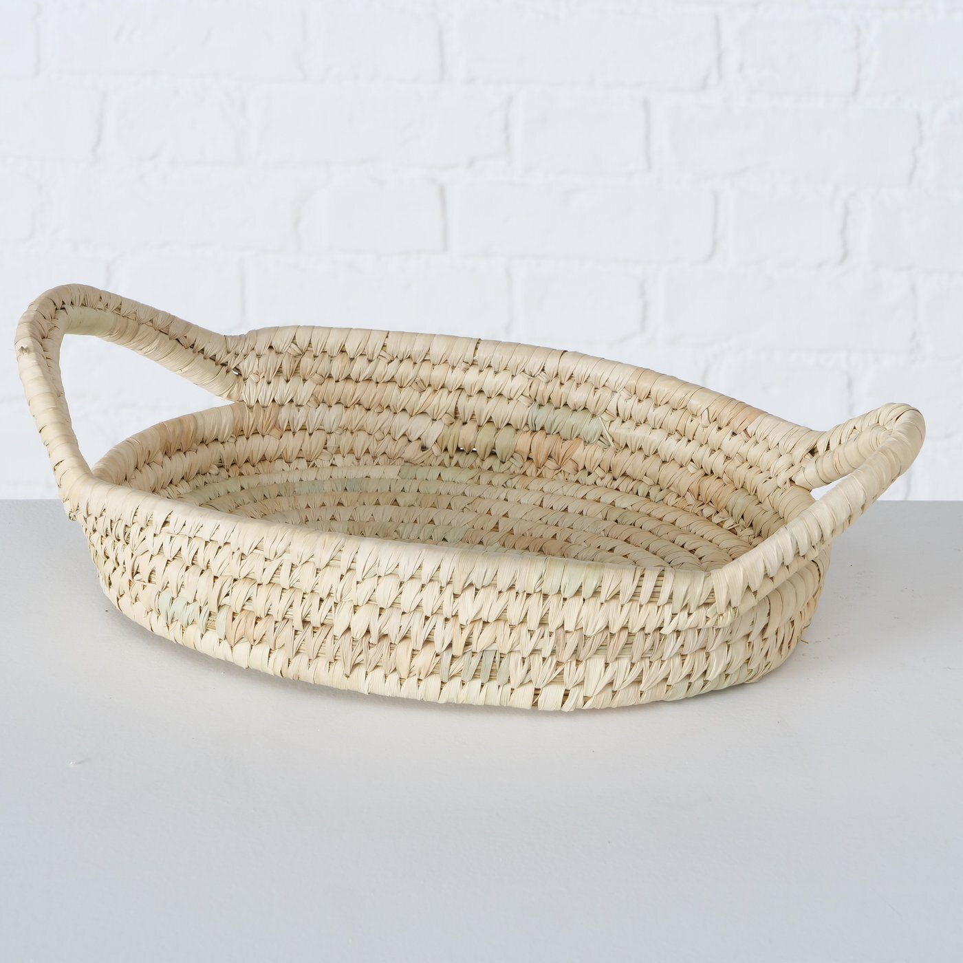 3er Set Korb flach mit Henkeln Samilana, natur 