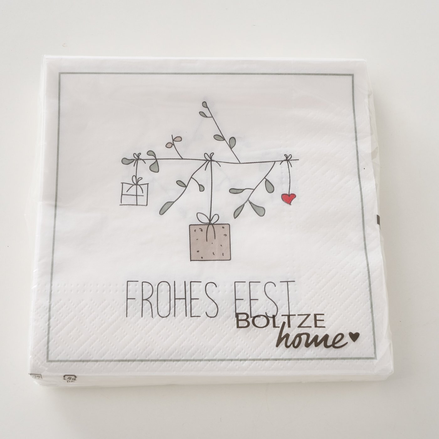 3er Set Servietten Scribble, weiss 