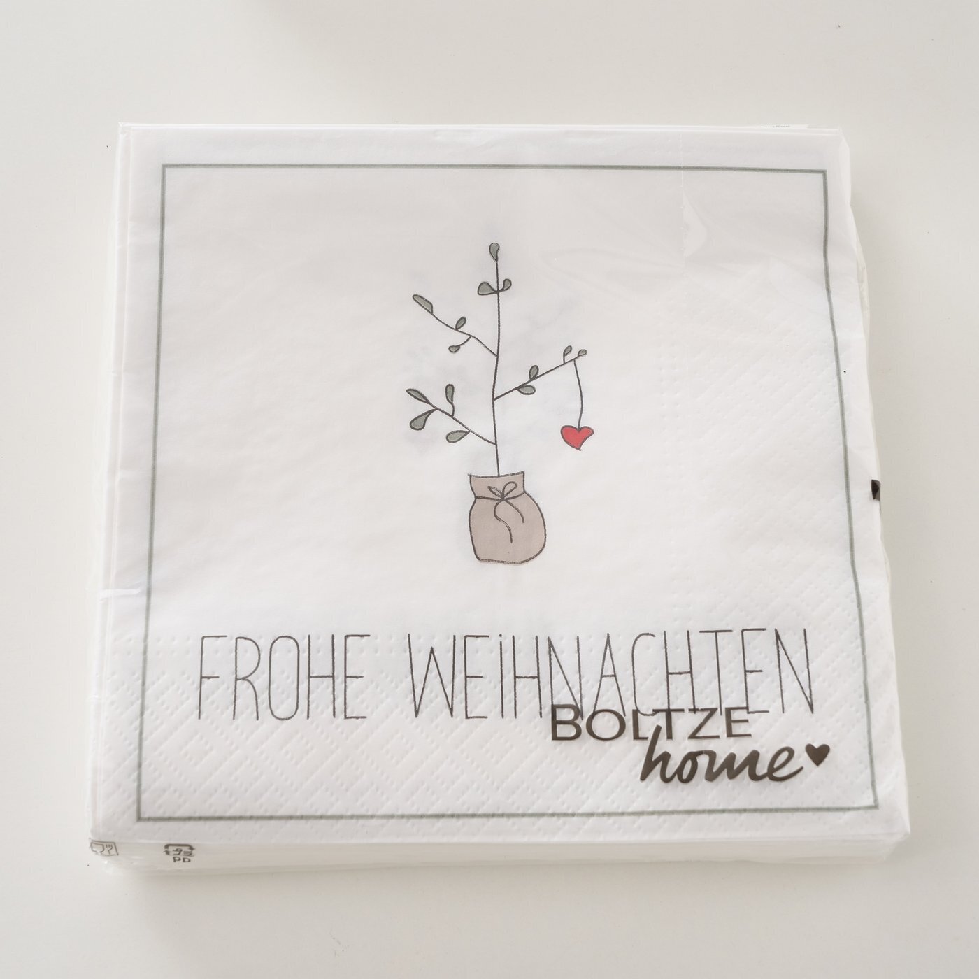 3er Set Servietten Scribble, weiss 