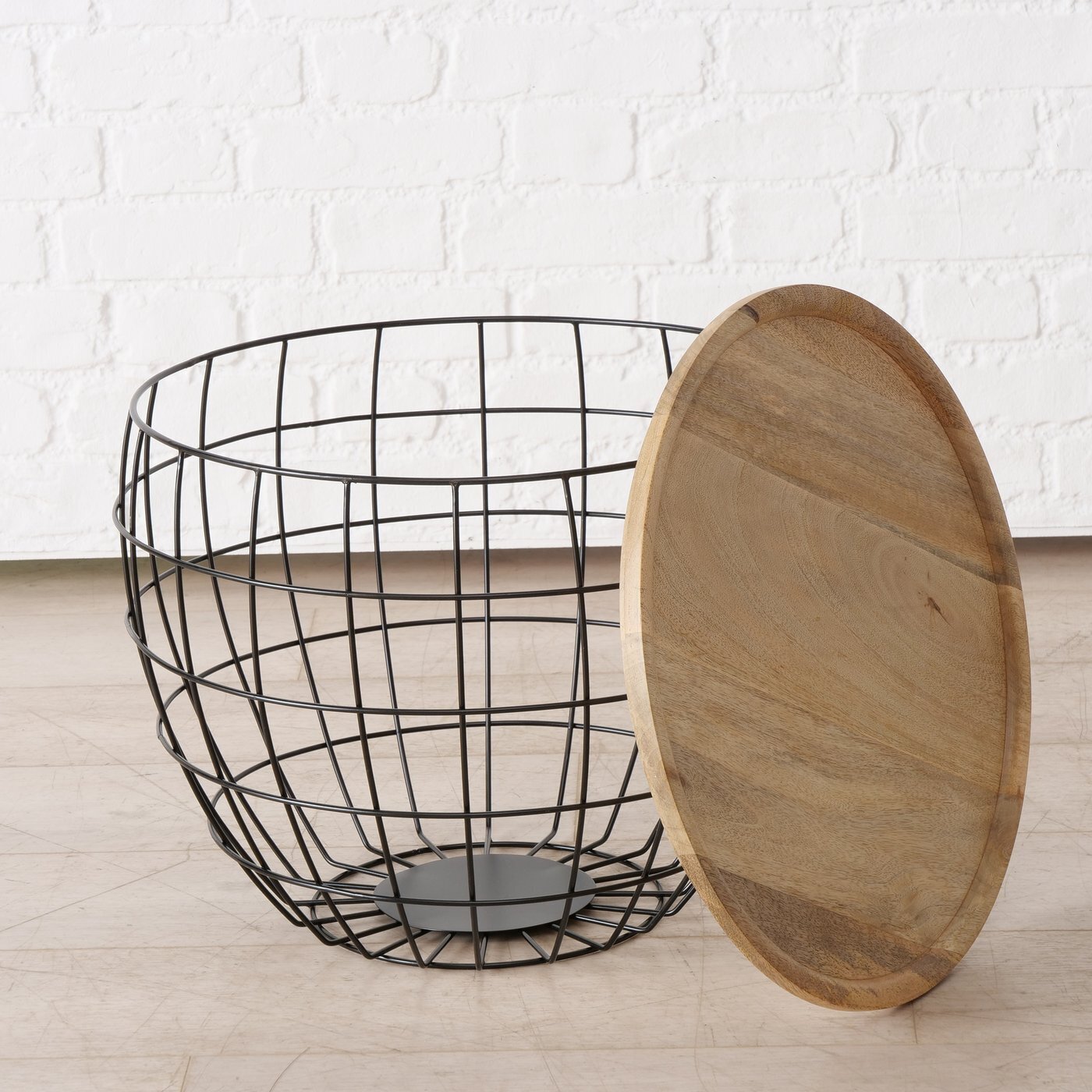 3er Set Tisch Ayris mit Aufbewahrungsmöglichkeit, braun 