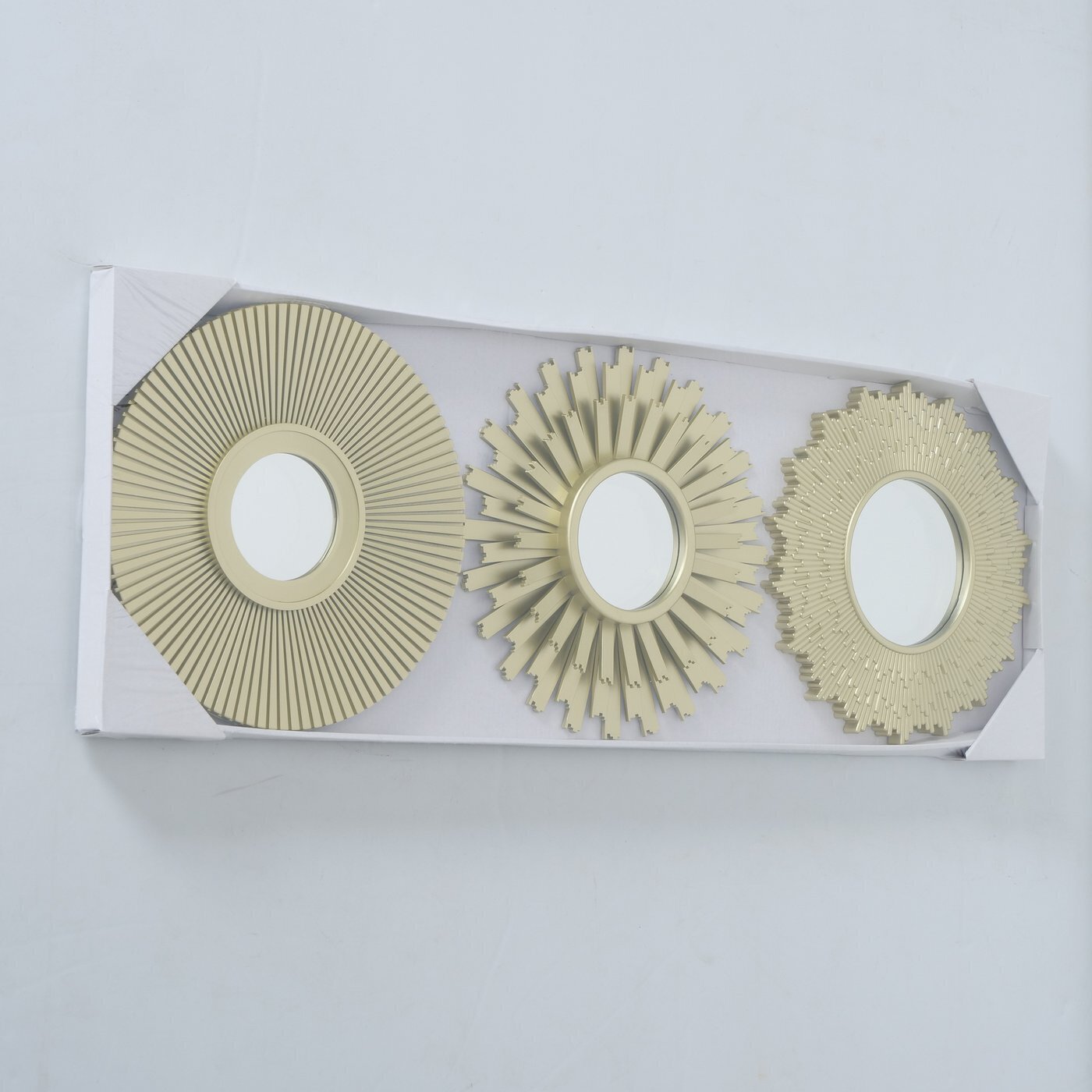 3er Set Wandspiegel Lexi, gold 