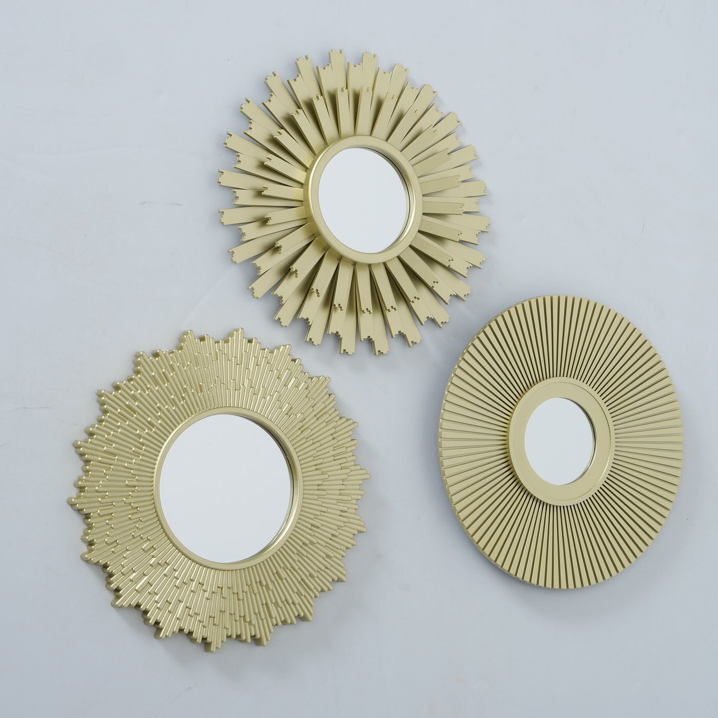 3er Set Wandspiegel Lexi, gold 