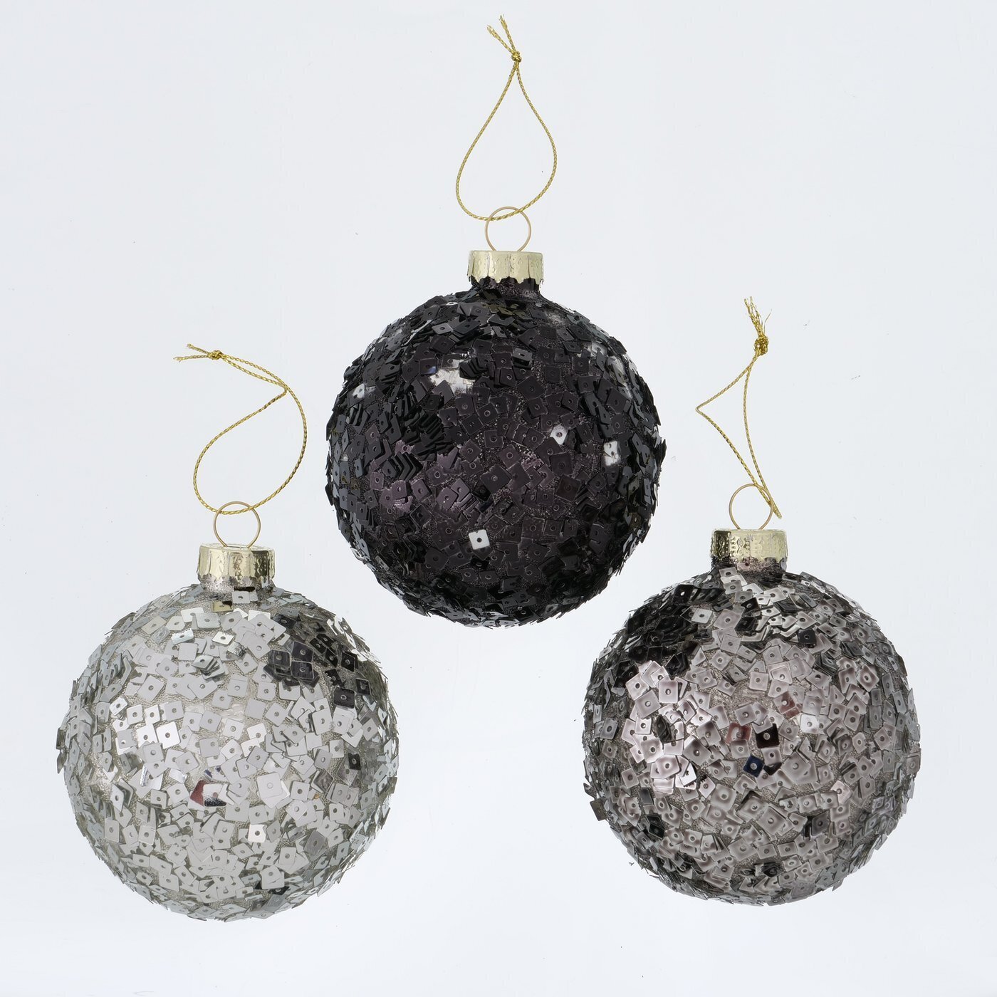 3er Set Weihnachtskugel Hankea, grau 