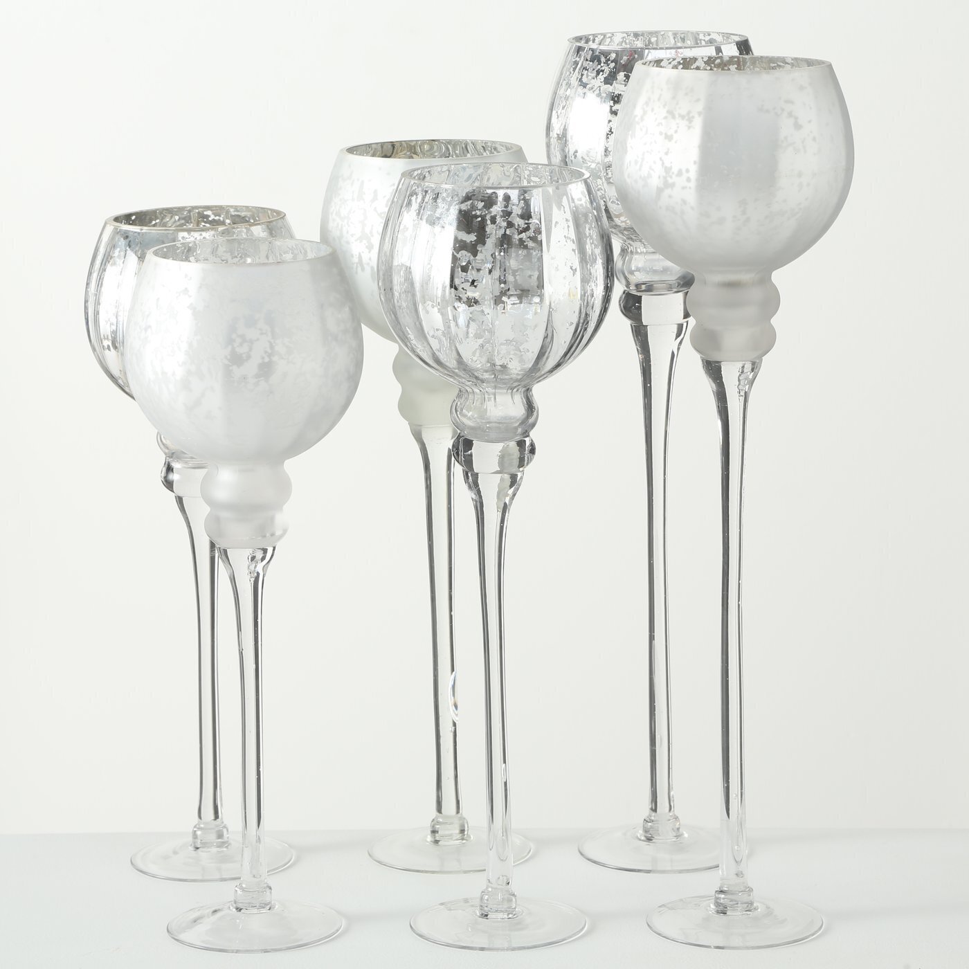 3er Set Windlicht Manou silber, silber 