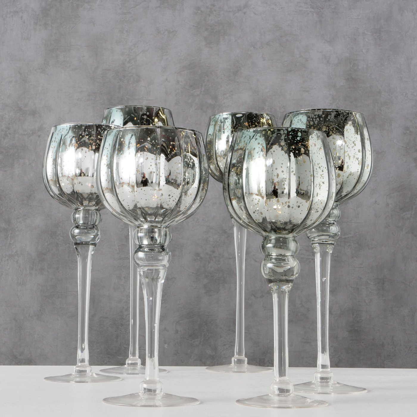 3er Set Windlicht Manou silber, silber 