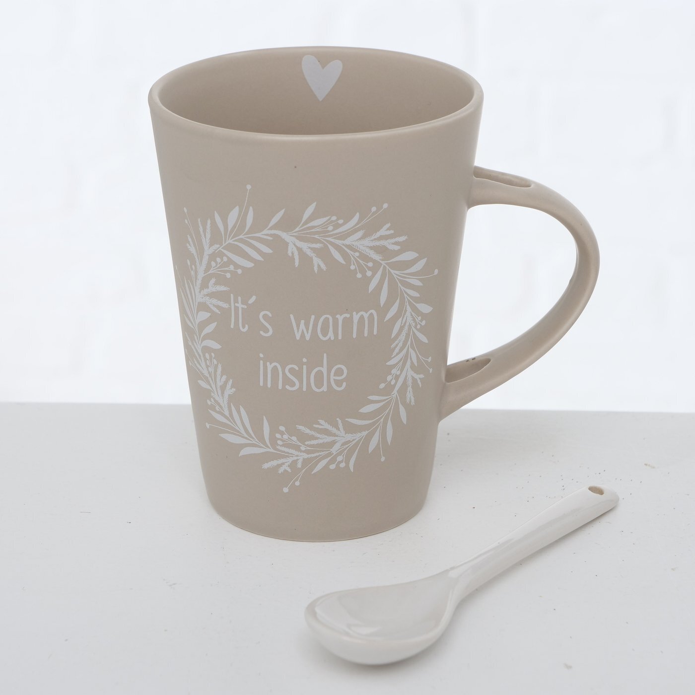 Becher Berry mit Löffel 2er Set, beige 