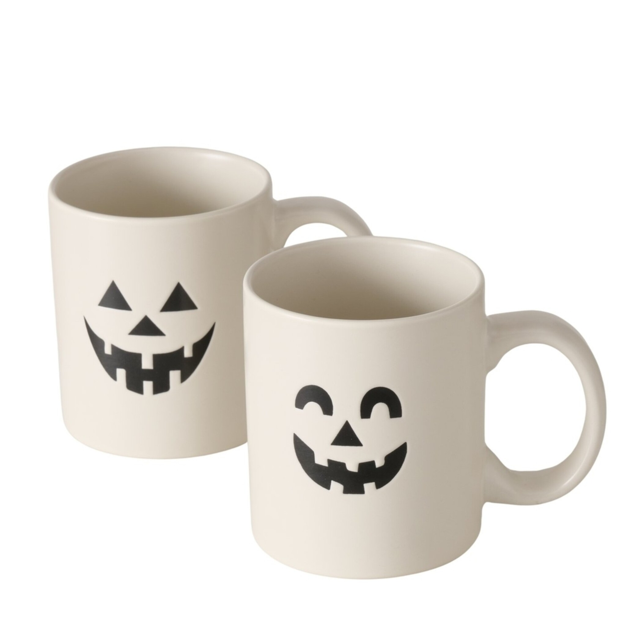 Halloween Becher Boo, 2er Set aus Keramik, weiss 