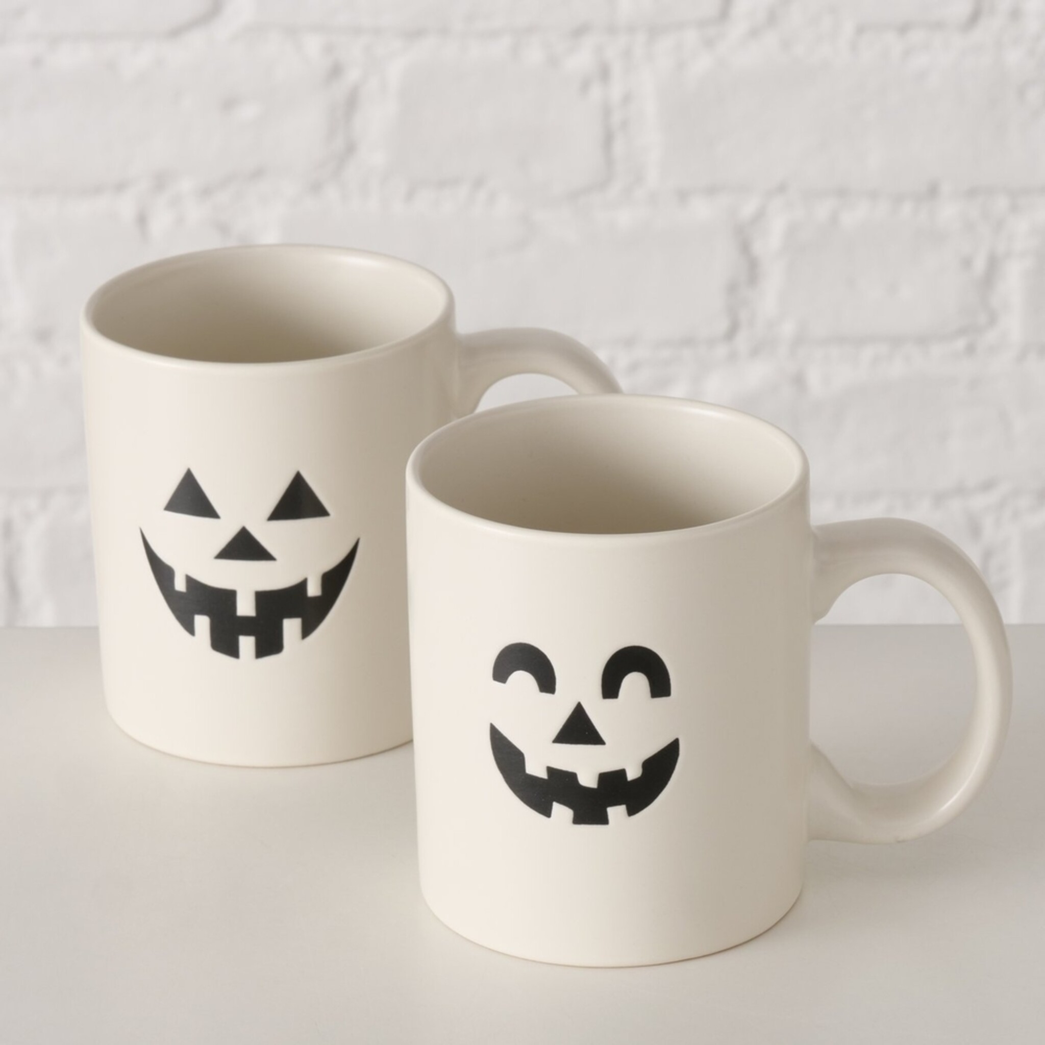 Halloween Becher Boo, 2er Set aus Keramik, weiss 