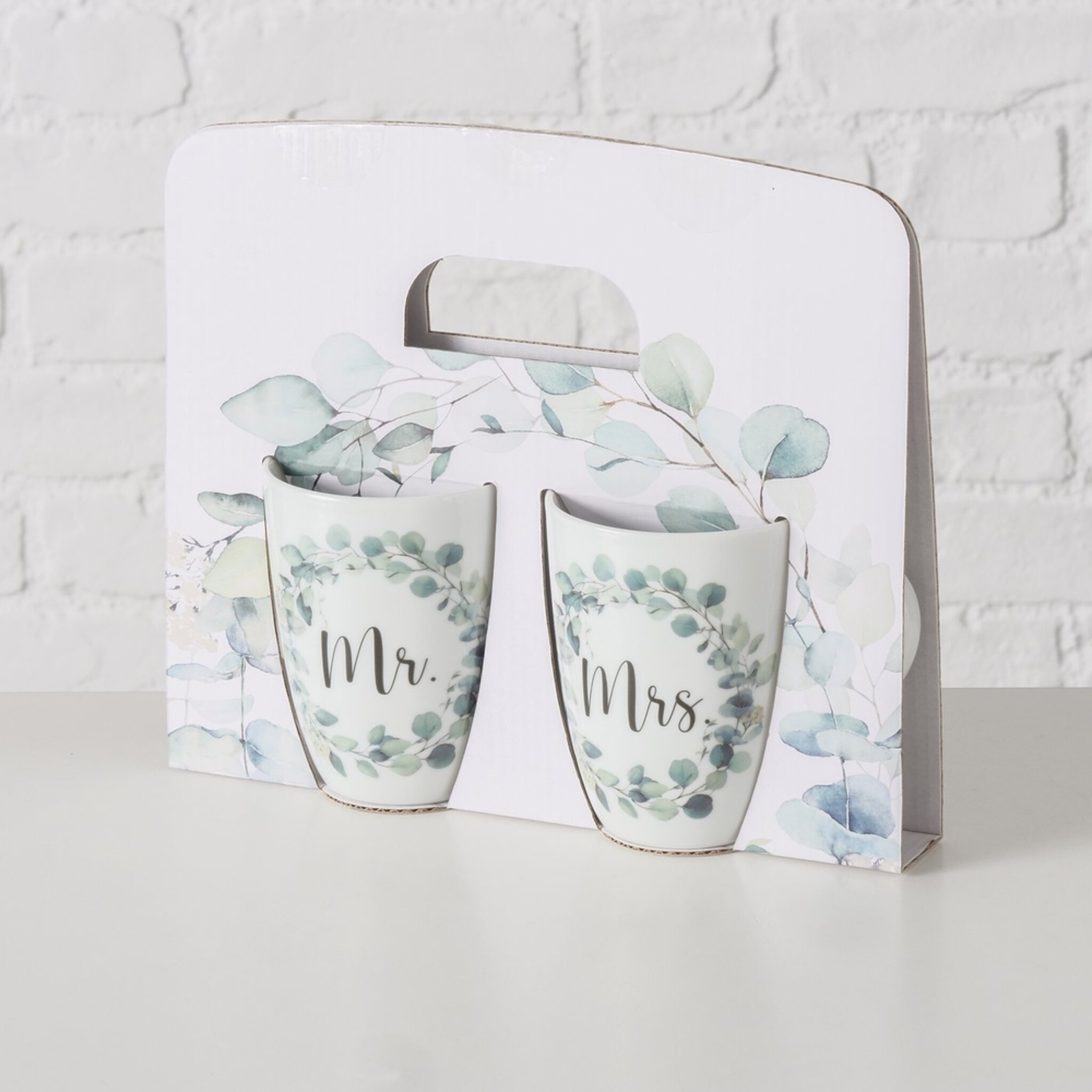 Becher Eukana Mr und Mrs, 2-teilig, weiss 