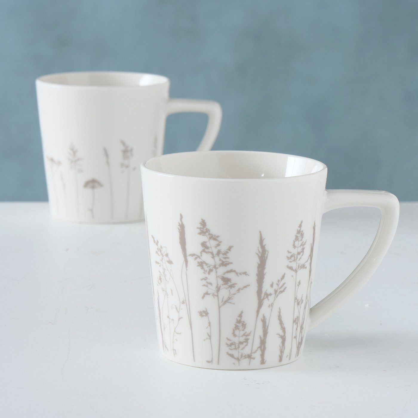 Becher Gräser 2er Set, weiss 