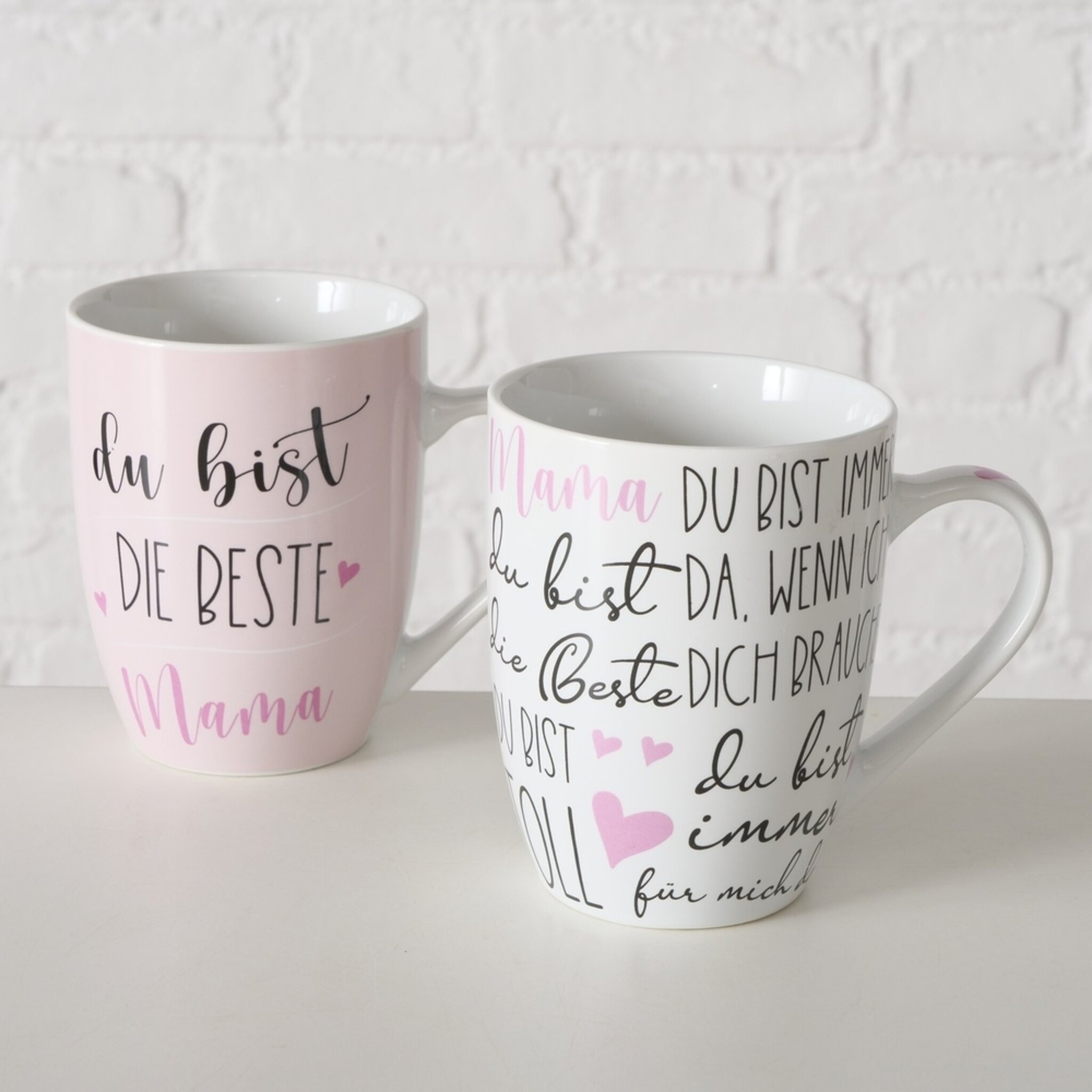 Becher beste Mama, 2er Set, rosa