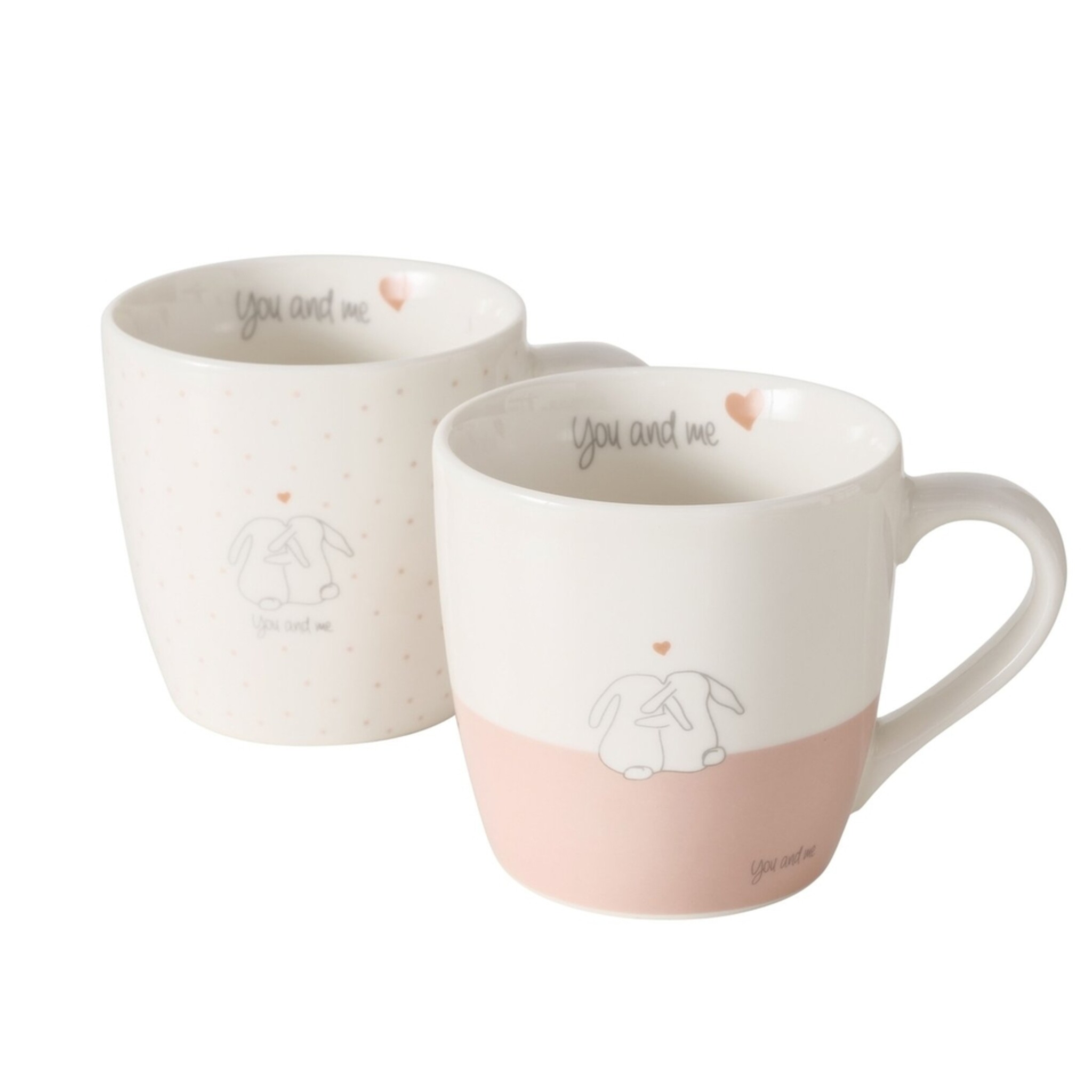 Becher You&Me, 2er Set, weiss 