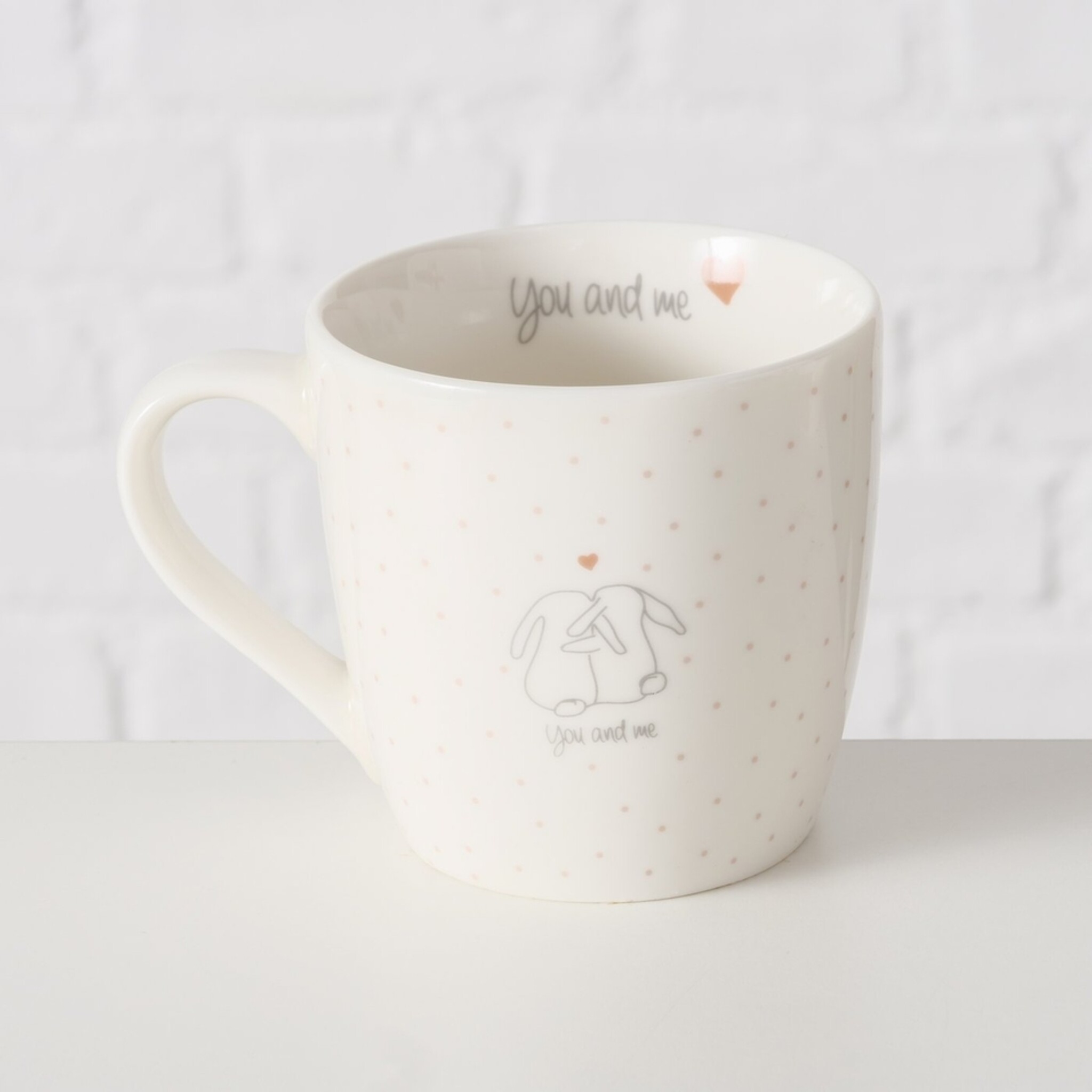 Becher You&Me, 2er Set, weiss 