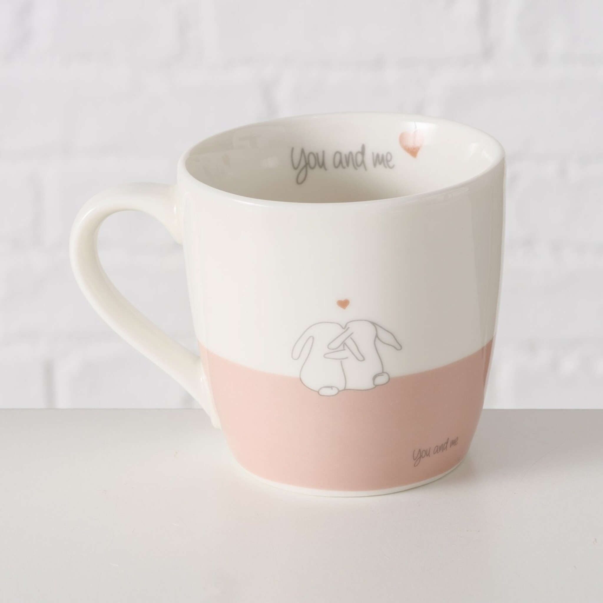 Becher You&Me, 2er Set, weiss 