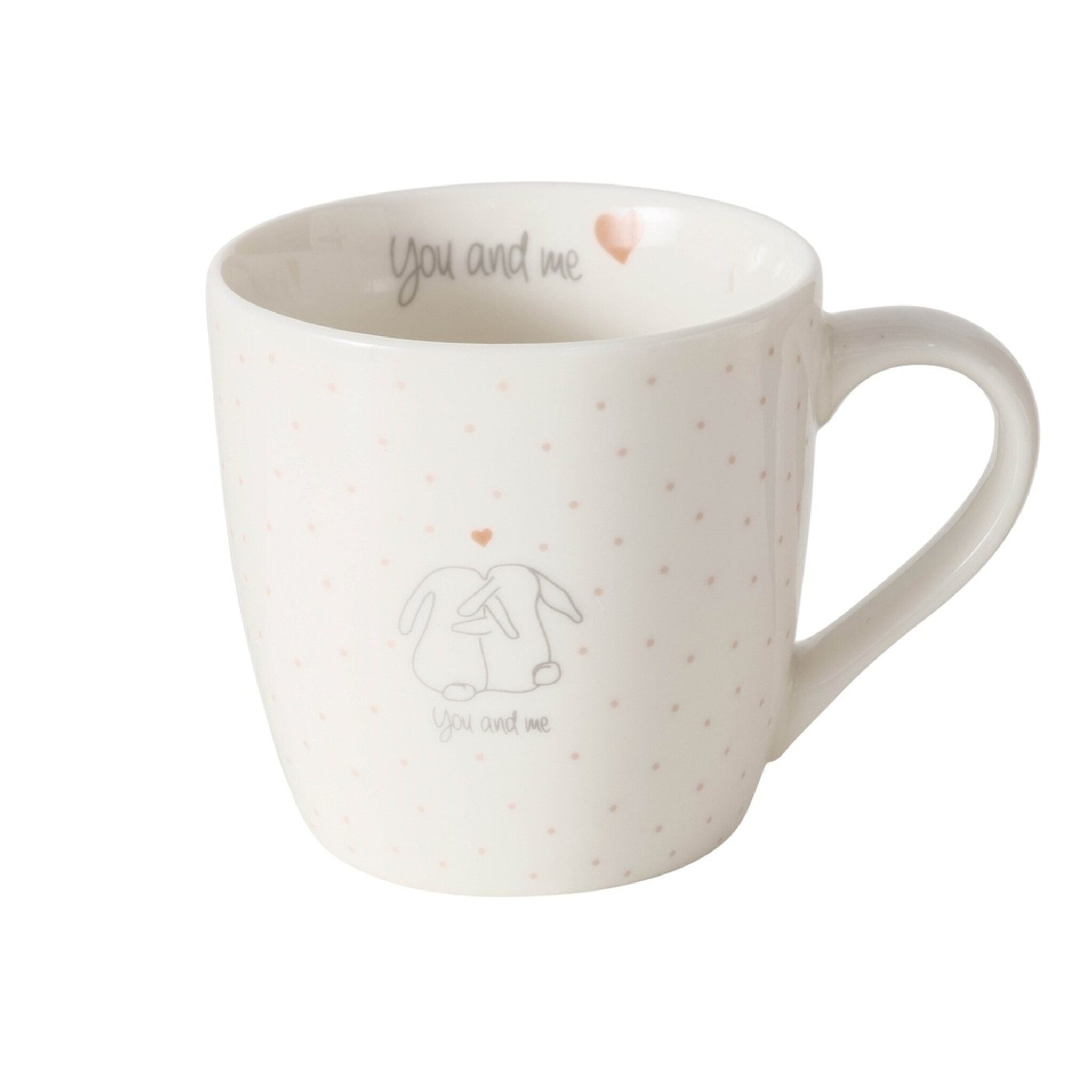Becher You&Me, 2er Set, weiss 