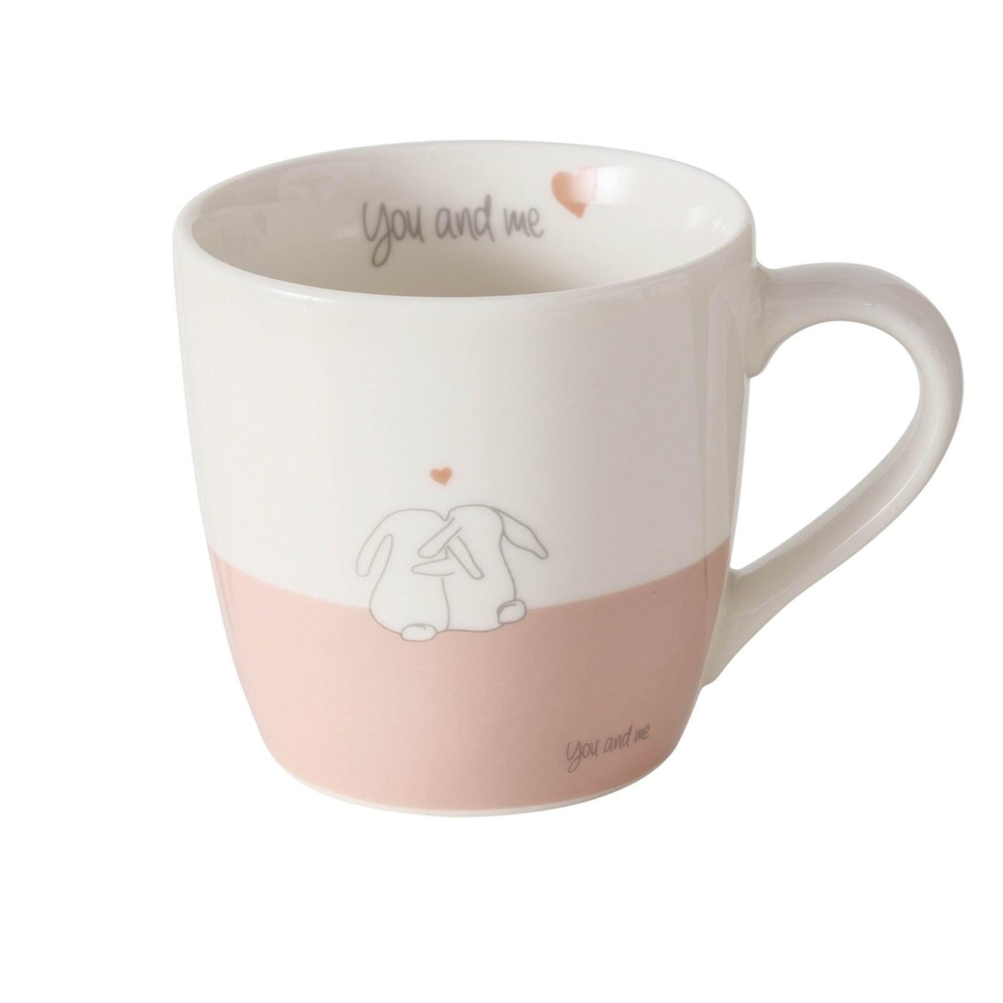 Becher You&Me, 2er Set, weiss 