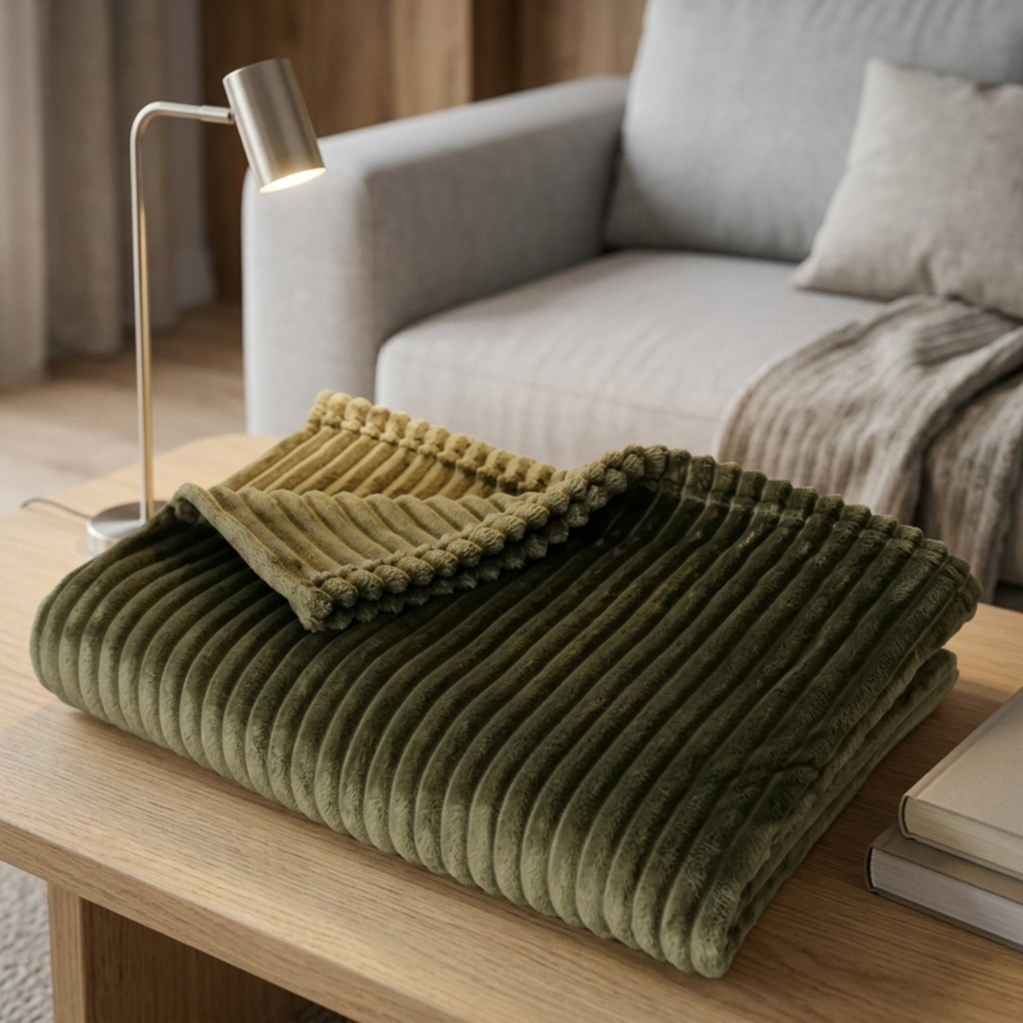 Decke Hygge, dunkelgrün 