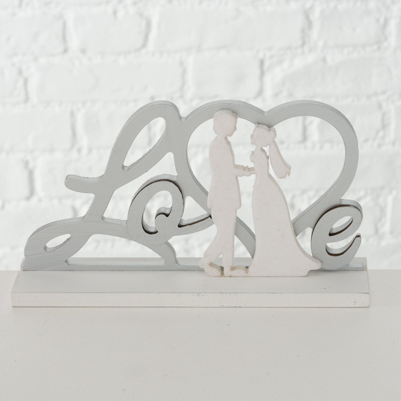 Deko Aufsteller Love, grau 