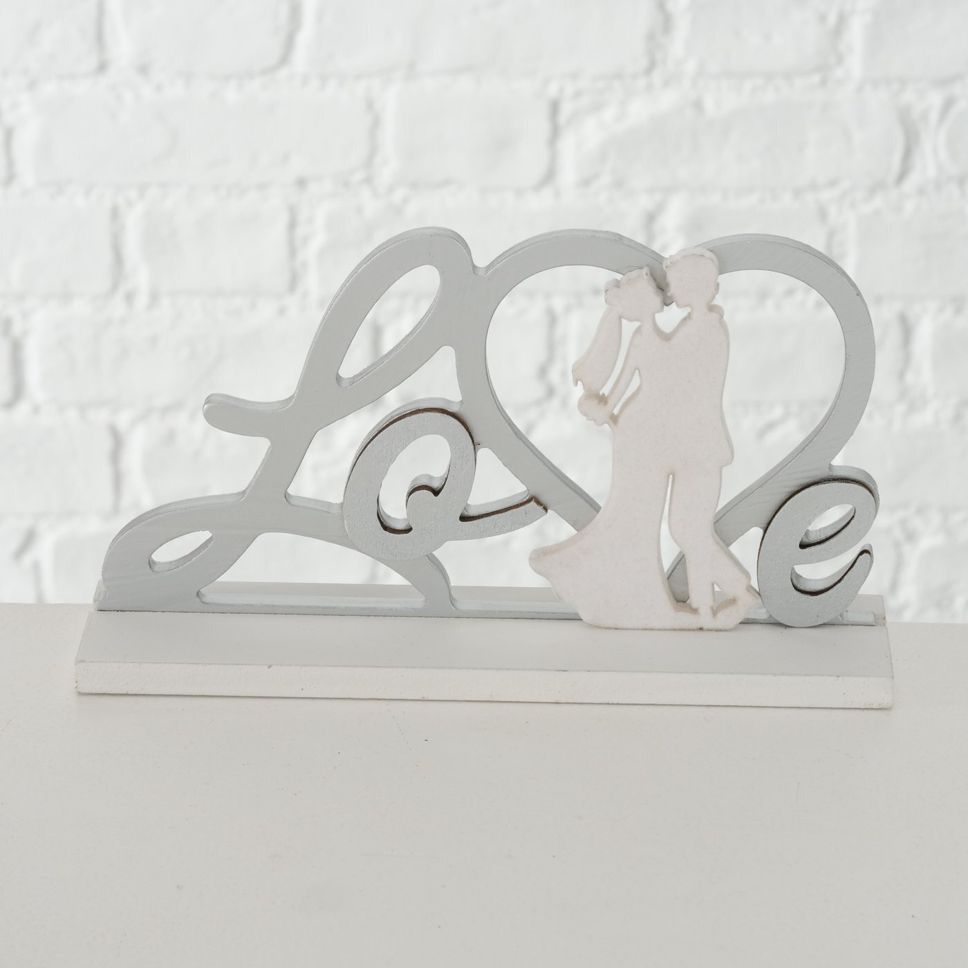 Deko Aufsteller Love, grau 