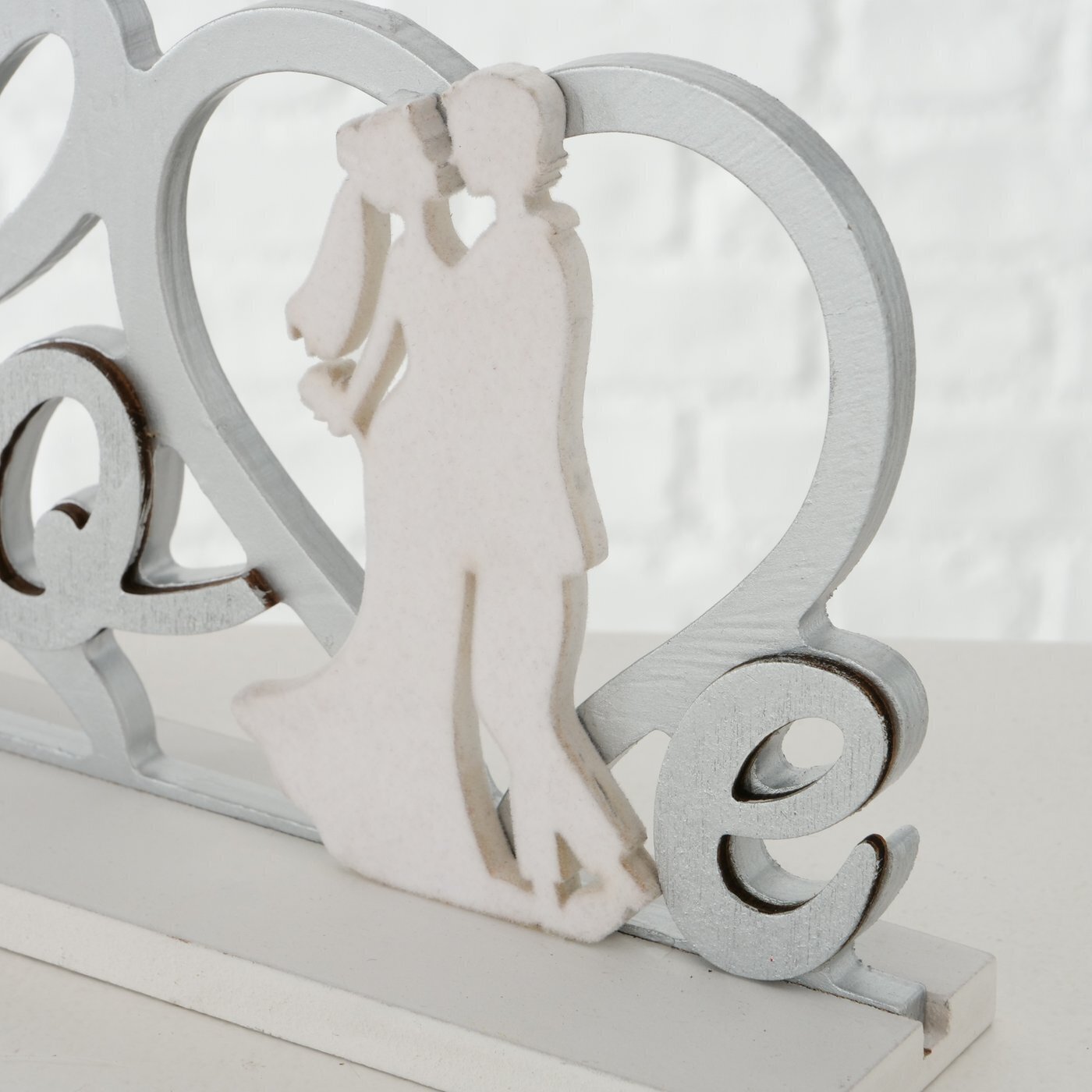 Deko Aufsteller Love, grau 